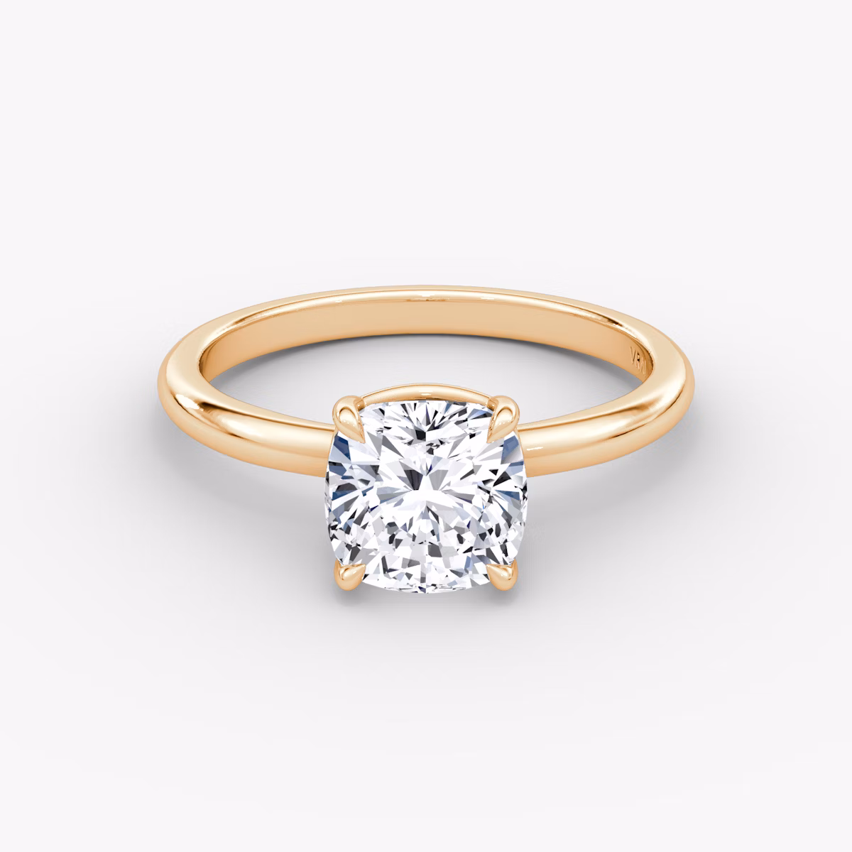 The Signature | Cushion | 14k | Rose Gold | bandAccent: Plain | bandWidth: large | hiddenHalo: no | diamondOrientation: vertical | caratWeight: other