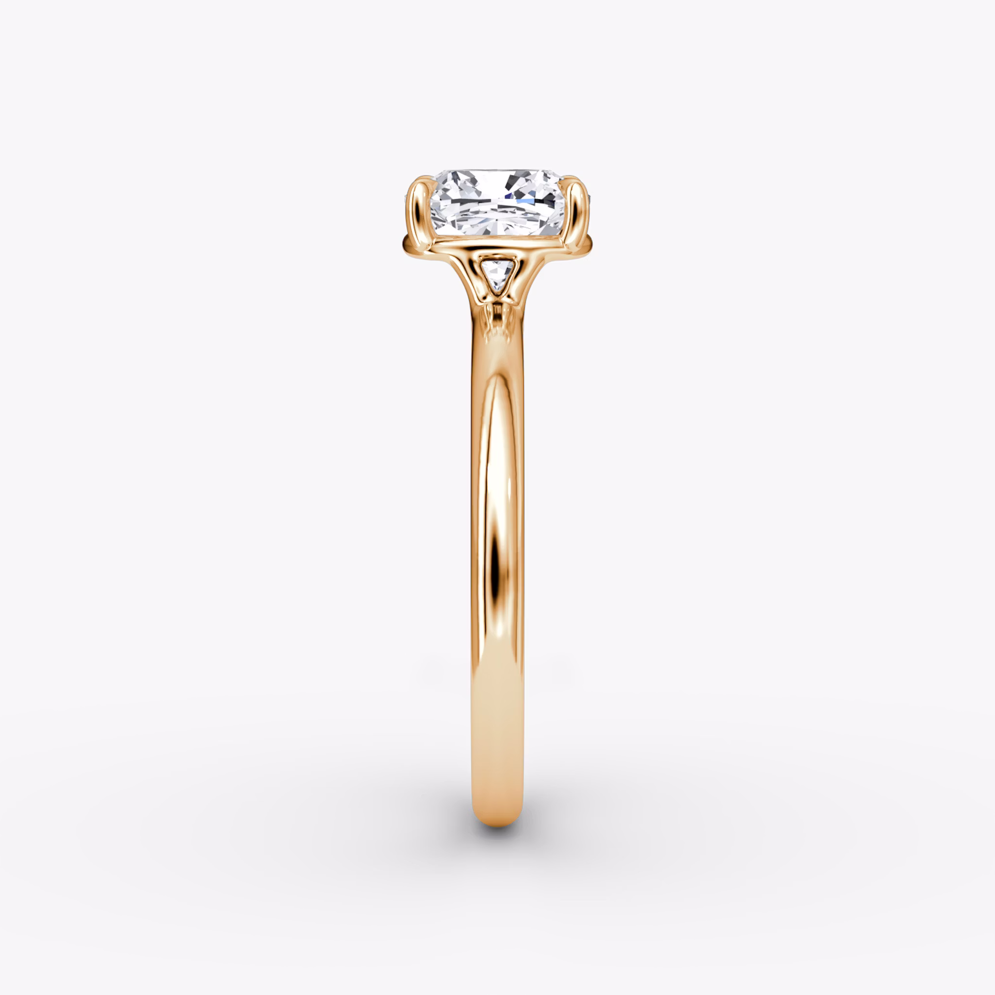 The Signature | Cushion | 14k | Rose Gold | bandAccent: Plain | bandWidth: large | hiddenHalo: no | diamondOrientation: vertical | caratWeight: other