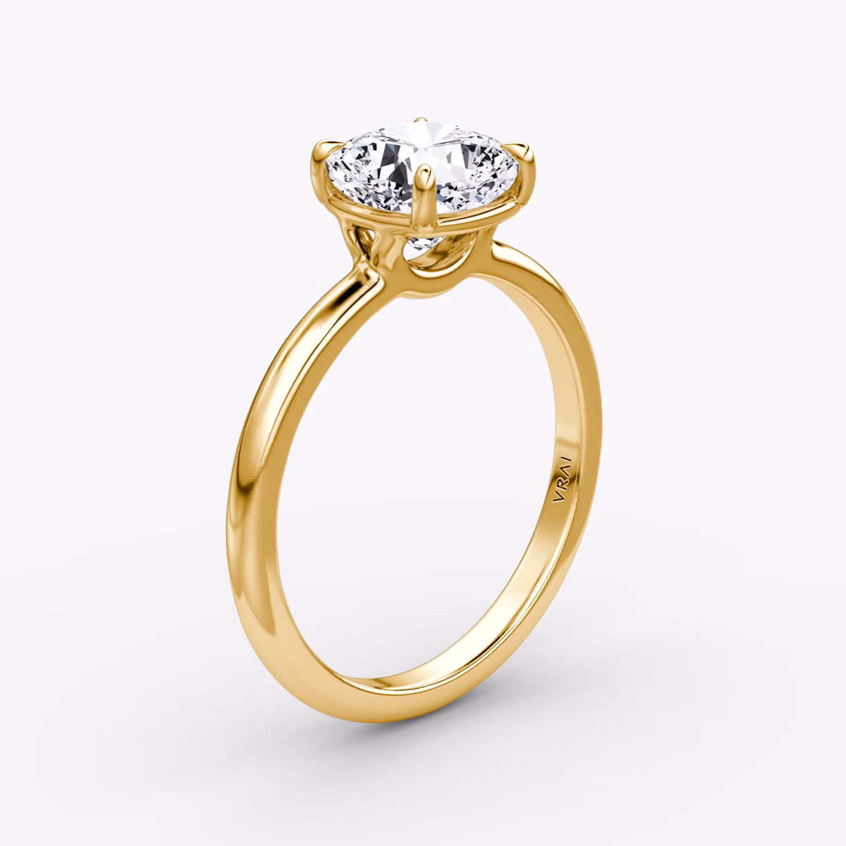 The Signature | Cushion | 18k | Yellow Gold | bandAccent: Plain | bandWidth: large | hiddenHalo: no | diamondOrientation: vertical | caratWeight: other
