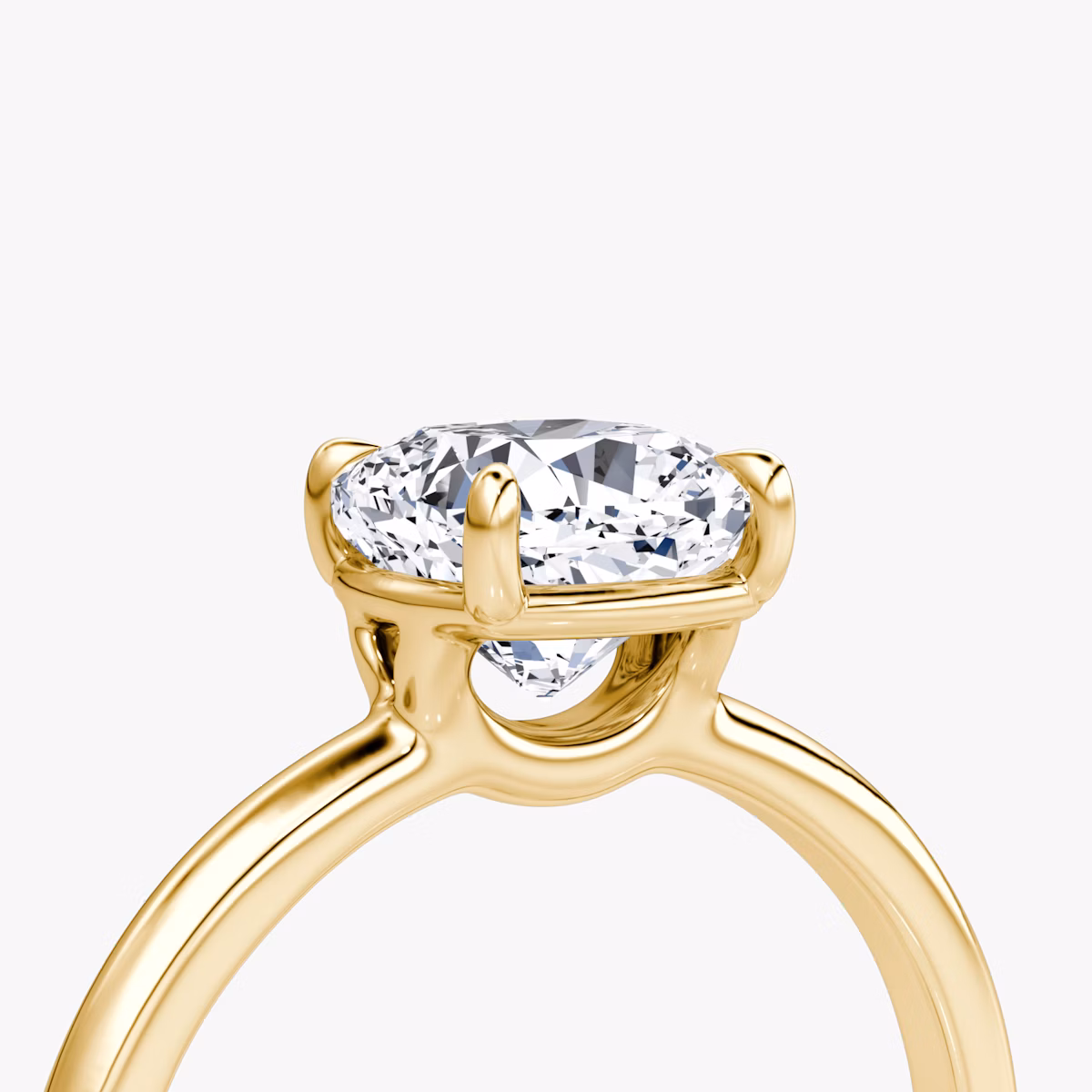 The Signature | Cushion | 18k | Yellow Gold | bandAccent: Plain | bandWidth: large | hiddenHalo: no | diamondOrientation: vertical | caratWeight: other