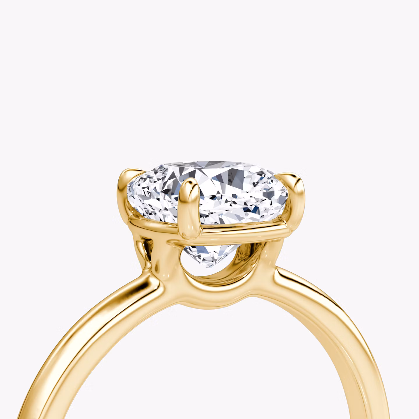 The Signature | Cushion | 18k | Yellow Gold | bandAccent: Plain | bandWidth: large | hiddenHalo: no | diamondOrientation: vertical | caratWeight: other