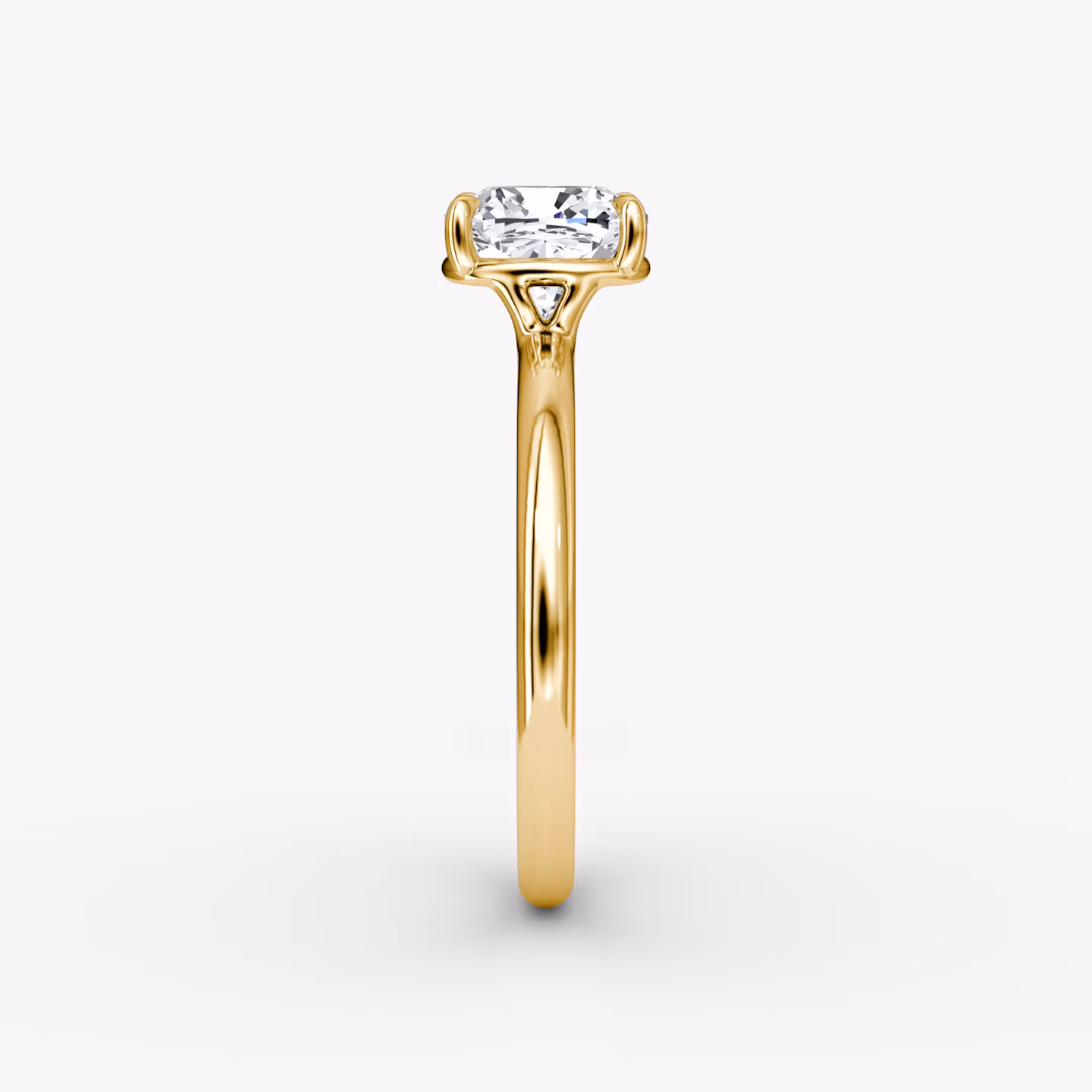 The Signature | Cushion | 18k | Yellow Gold | bandAccent: Plain | bandWidth: large | hiddenHalo: no | diamondOrientation: vertical | caratWeight: other