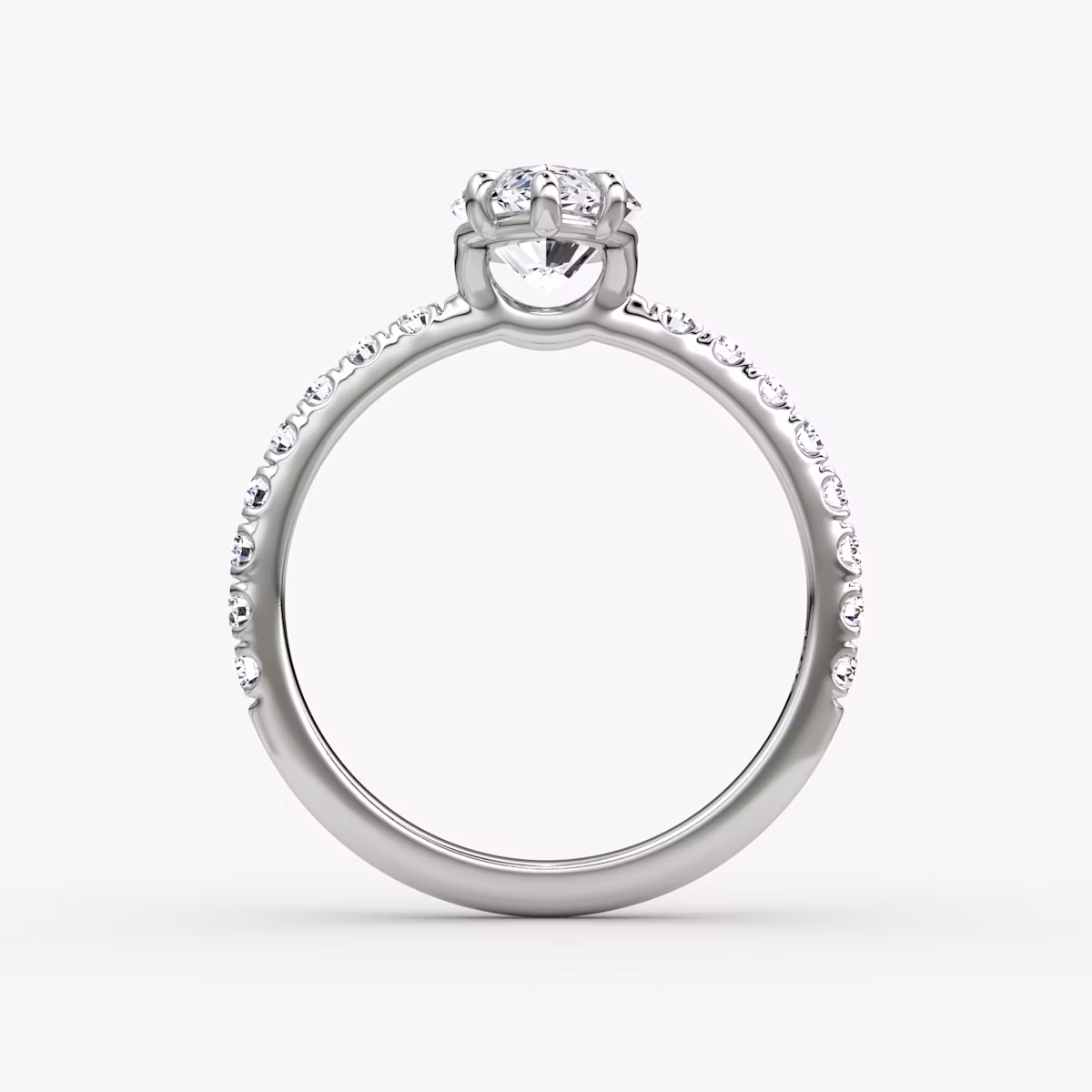 The Signature | Marquise | 18k | White Gold | bandAccent: Pavé | bandWidth: large | hiddenHalo: no | diamondOrientation: vertical | caratWeight: other
