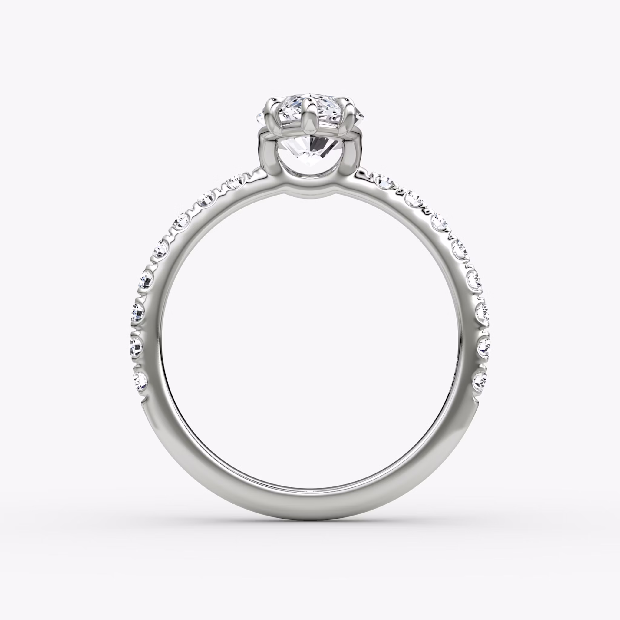 The Signature | Marquise | 18k | White Gold | bandAccent: Pavé | bandWidth: large | hiddenHalo: no | diamondOrientation: vertical | caratWeight: other