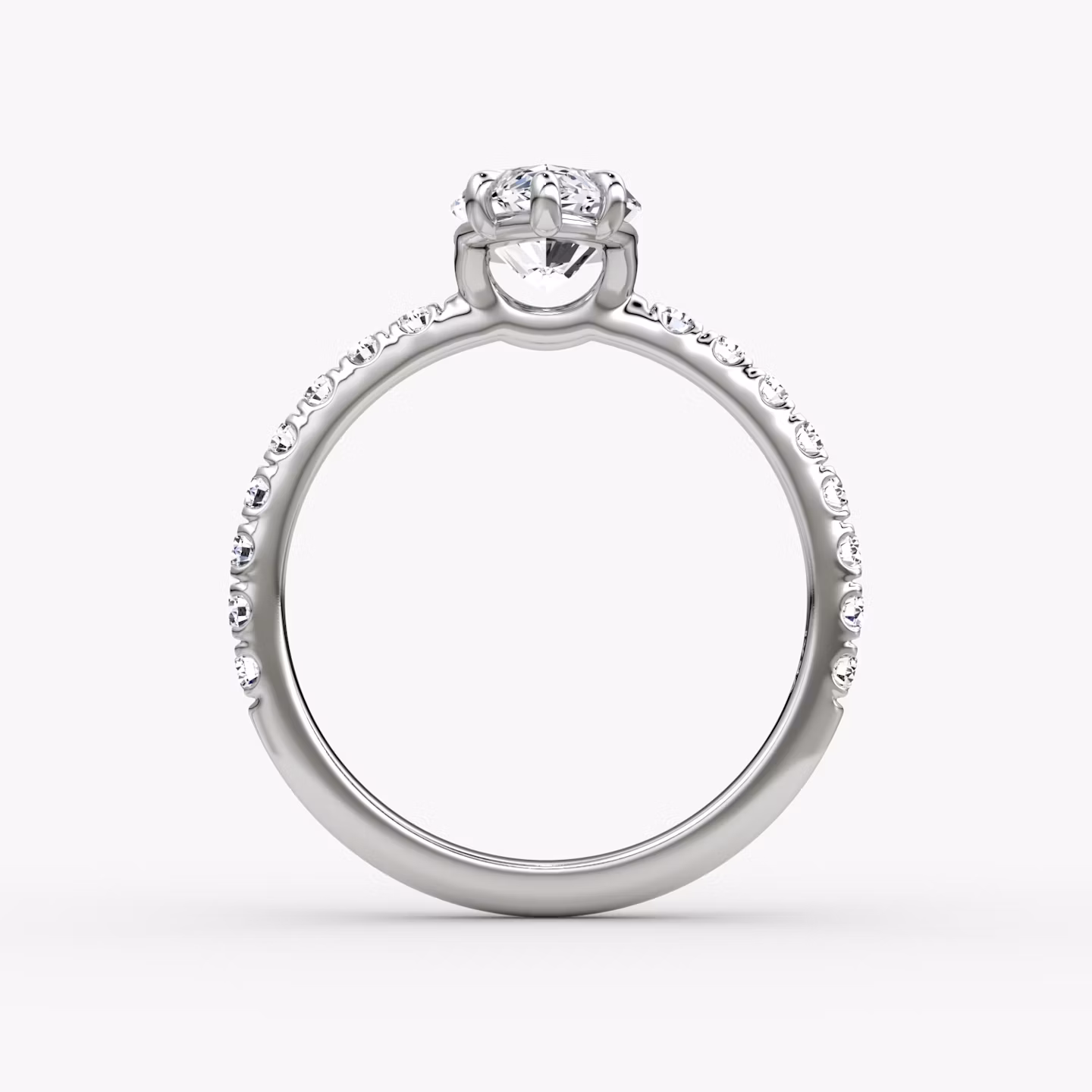 The Signature | Marquise | 18k | White Gold | bandAccent: Pavé | bandWidth: large | hiddenHalo: no | diamondOrientation: vertical | caratWeight: other