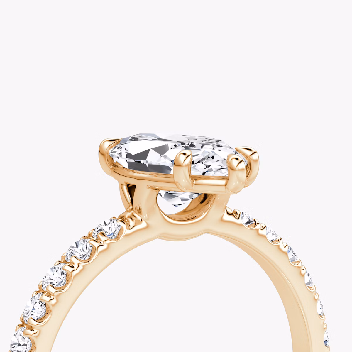 The Signature | Marquise | 14k | Rose Gold | bandAccent: Pavé | bandWidth: large | hiddenHalo: no | diamondOrientation: vertical | caratWeight: other