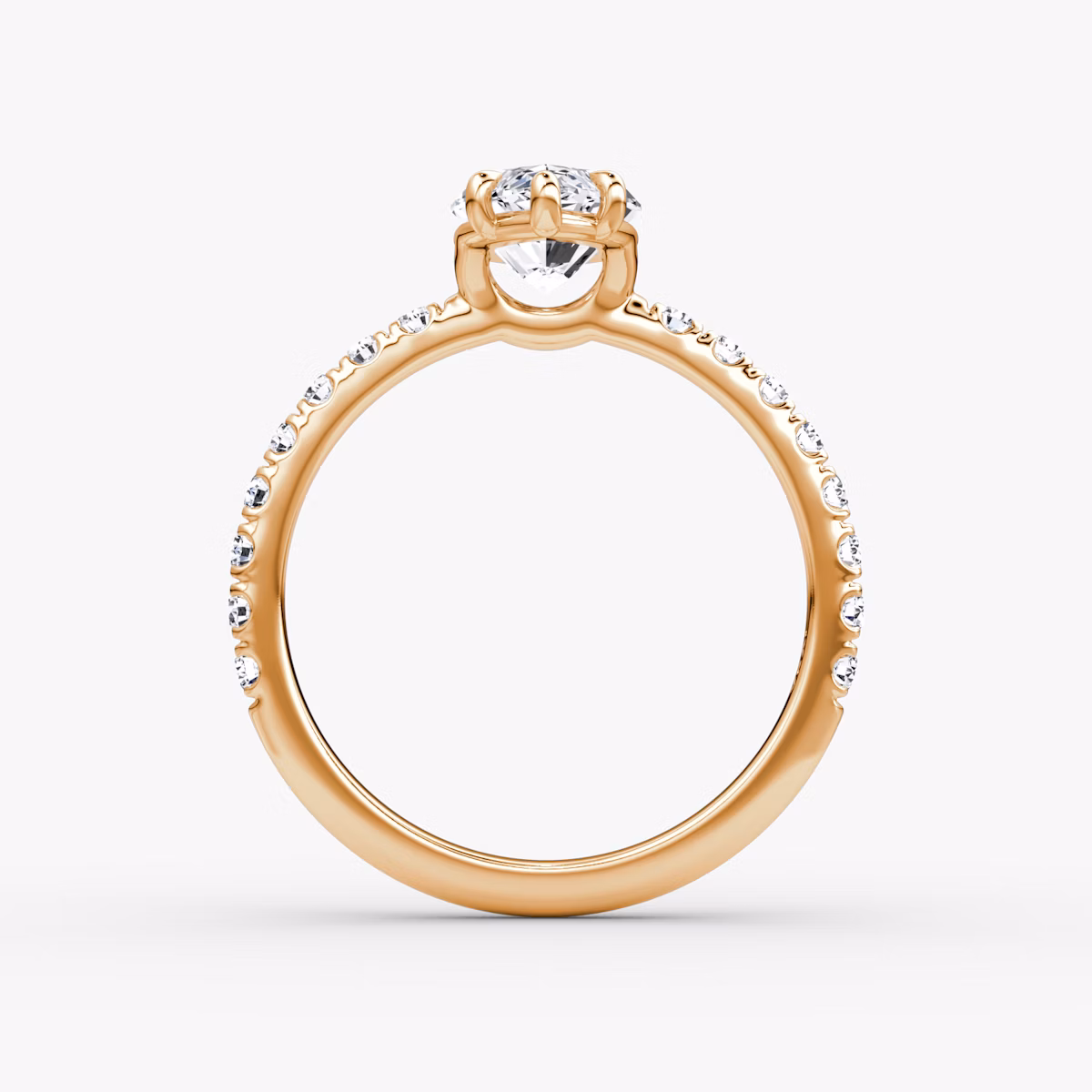 The Signature | Marquise | 14k | Rose Gold | bandAccent: Pavé | bandWidth: large | hiddenHalo: no | diamondOrientation: vertical | caratWeight: other