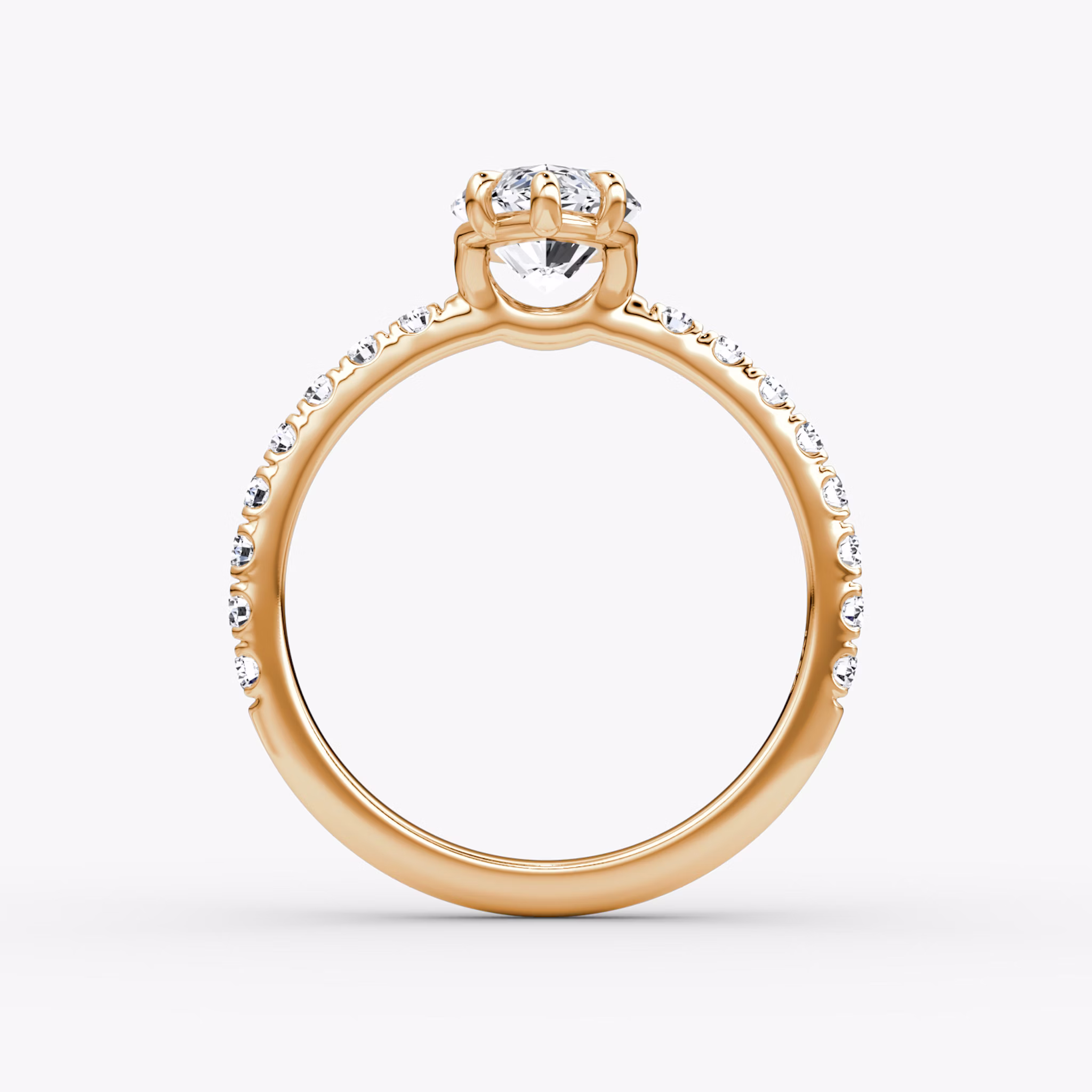 Signature | Marquise | 14k | Roségold | bandAccent: Mit Pavé-Besatz | bandWidth: large | hiddenHalo: no | diamondOrientation: vertical | caratWeight: other