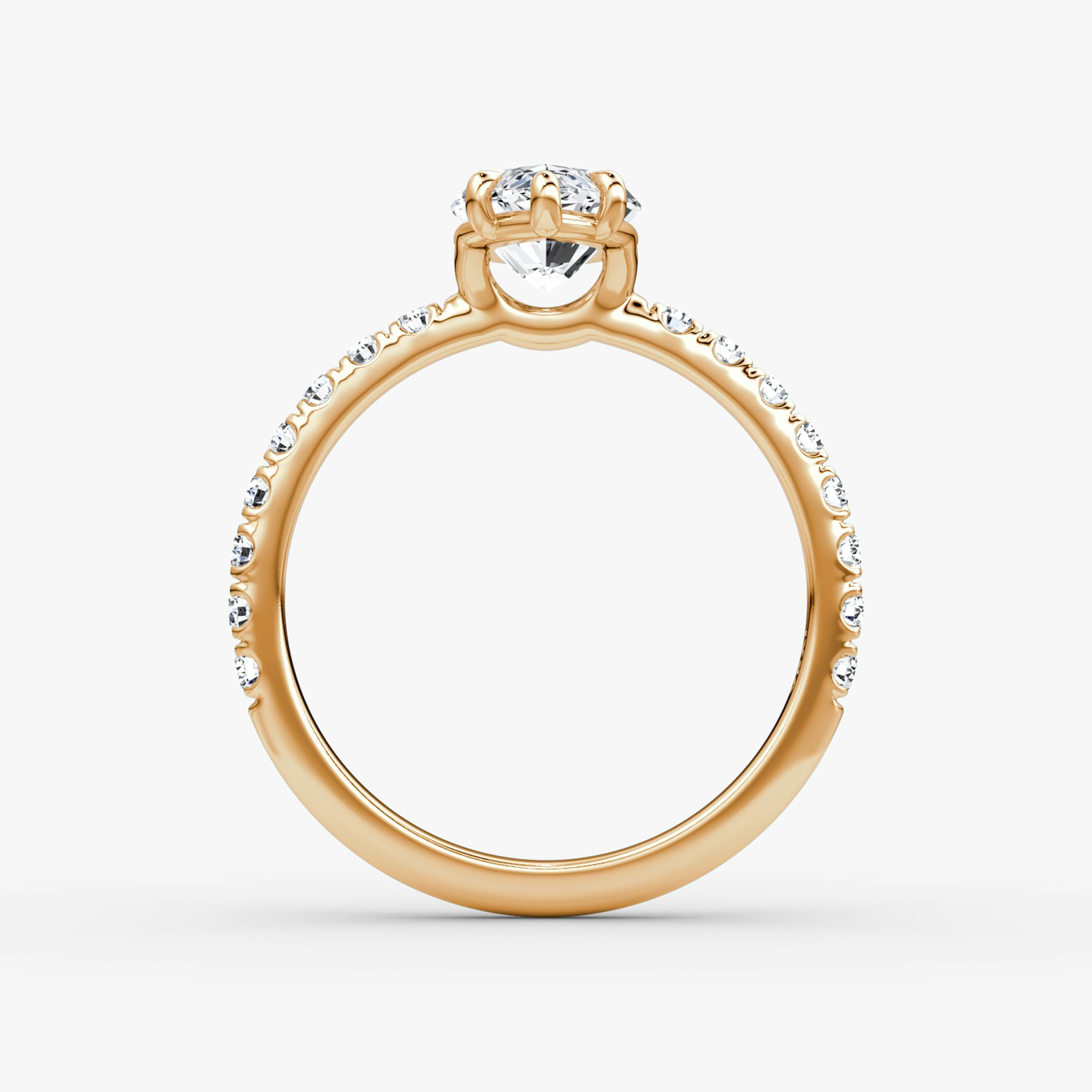 Signature | Marquise | 14k | Roségold | bandAccent: Mit Pavé-Besatz | bandWidth: large | hiddenHalo: no | diamondOrientation: vertical | caratWeight: other