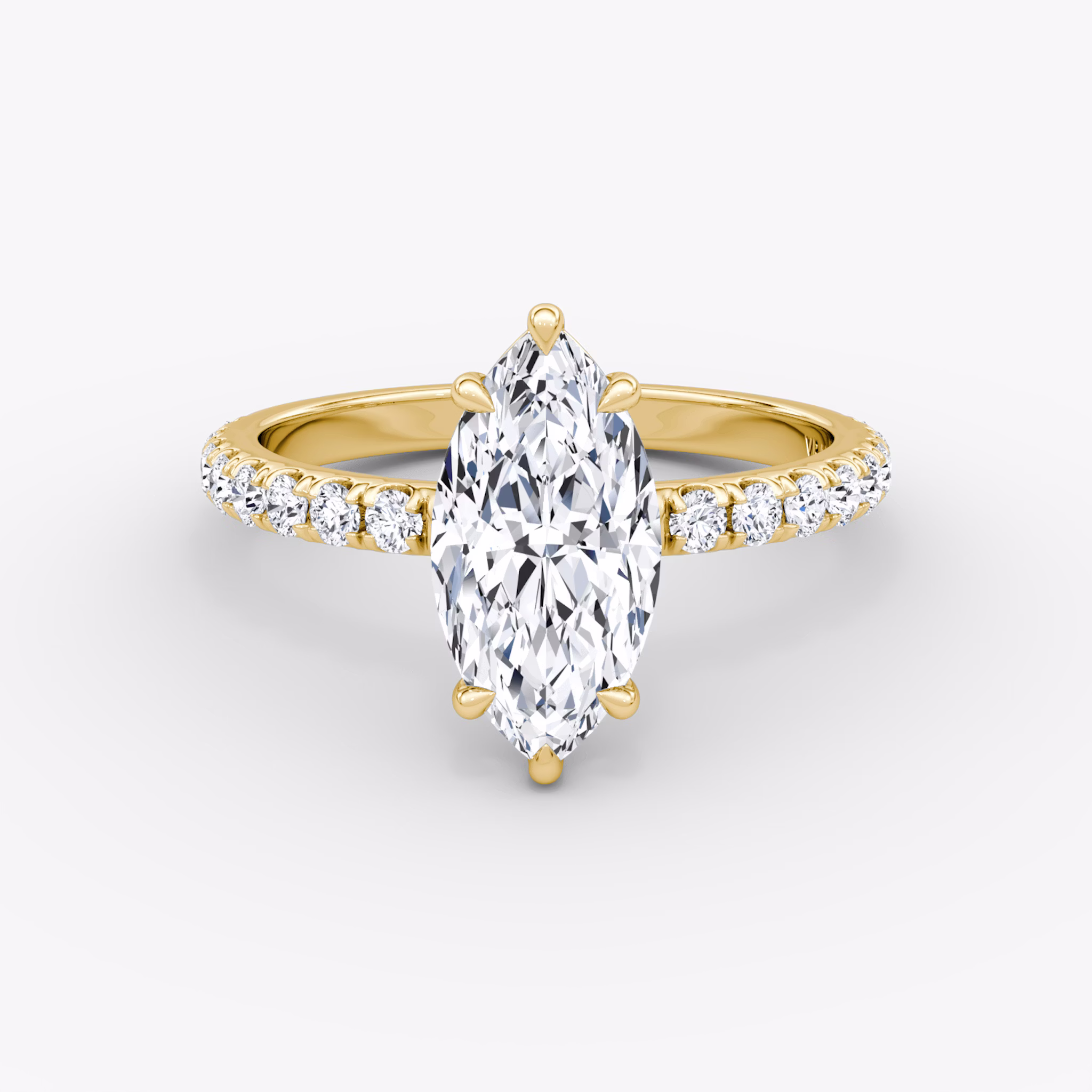 The Signature | Marquise | 18k | Yellow Gold | bandAccent: Pavé | bandWidth: large | hiddenHalo: no | diamondOrientation: vertical | caratWeight: other