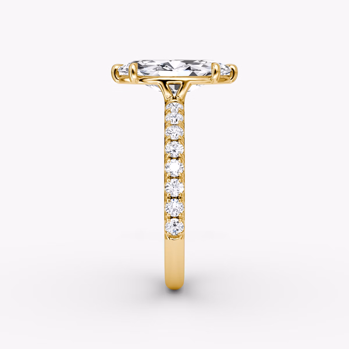The Signature | Marquise | 18k | Yellow Gold | bandAccent: Pavé | bandWidth: large | hiddenHalo: no | diamondOrientation: vertical | caratWeight: other