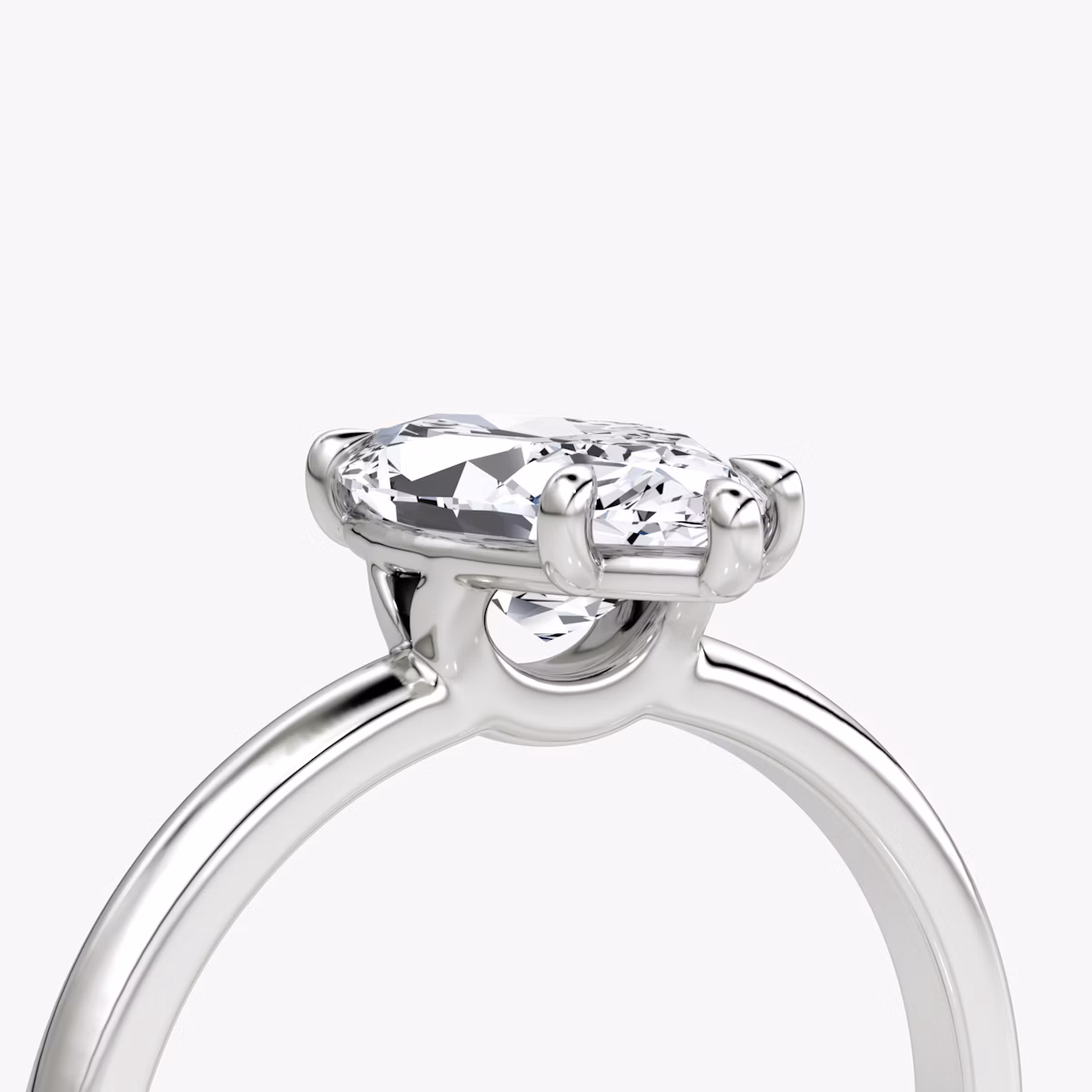The Signature | Marquise | 18k | White Gold | bandAccent: Plain | bandWidth: large | hiddenHalo: no | diamondOrientation: vertical | caratWeight: other