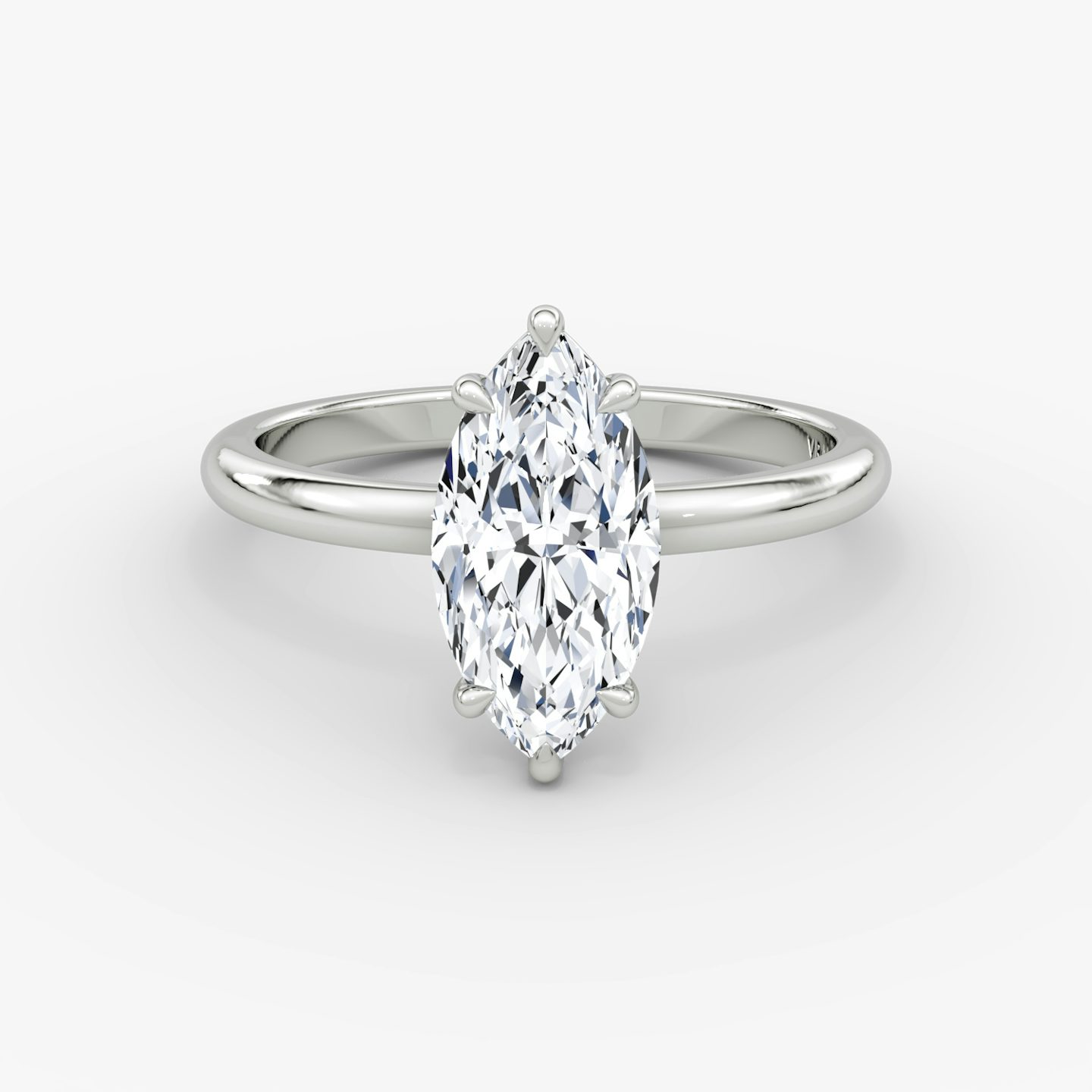 The Signature | Marquise | Platinum | bandAccent: Plain | bandWidth: large | hiddenHalo: no | diamondOrientation: vertical | caratWeight: other