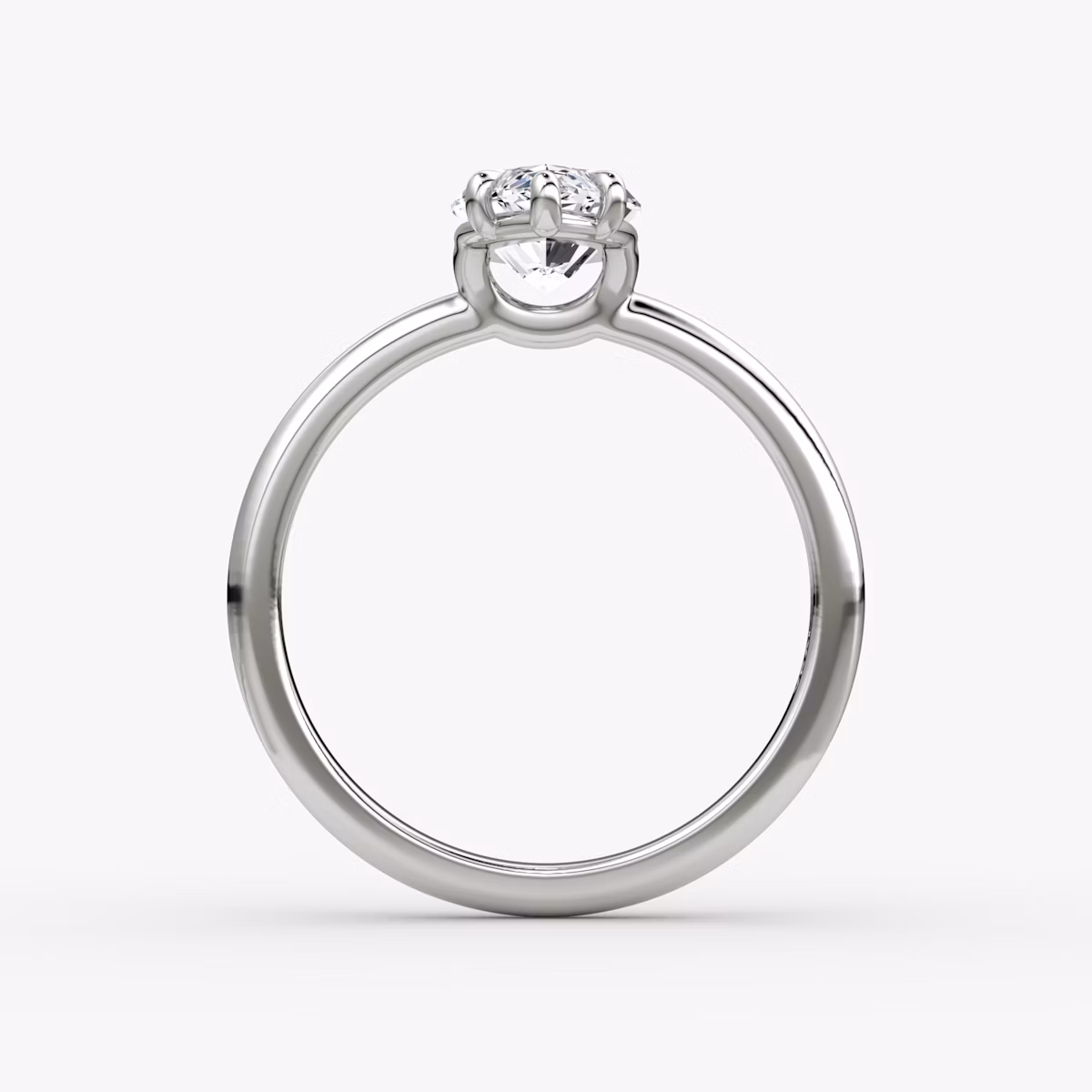 The Signature | Marquise | 18k | White Gold | bandAccent: Plain | bandWidth: large | hiddenHalo: no | diamondOrientation: vertical | caratWeight: other