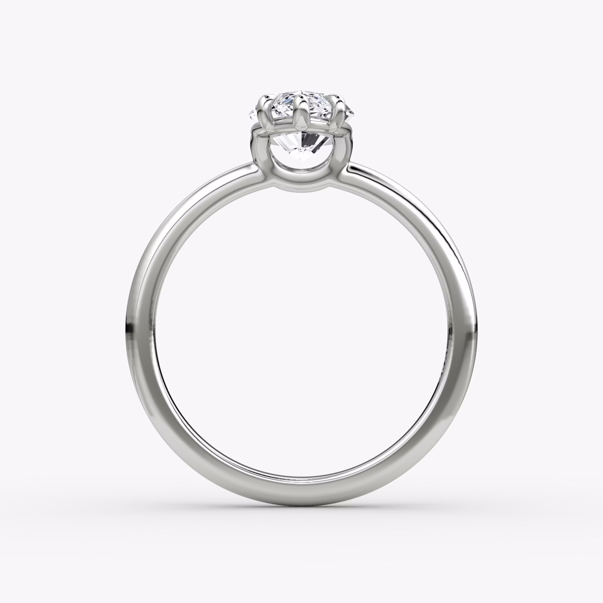 The Signature | Marquise | 18k | White Gold | bandAccent: Plain | bandWidth: large | hiddenHalo: no | diamondOrientation: vertical | caratWeight: other