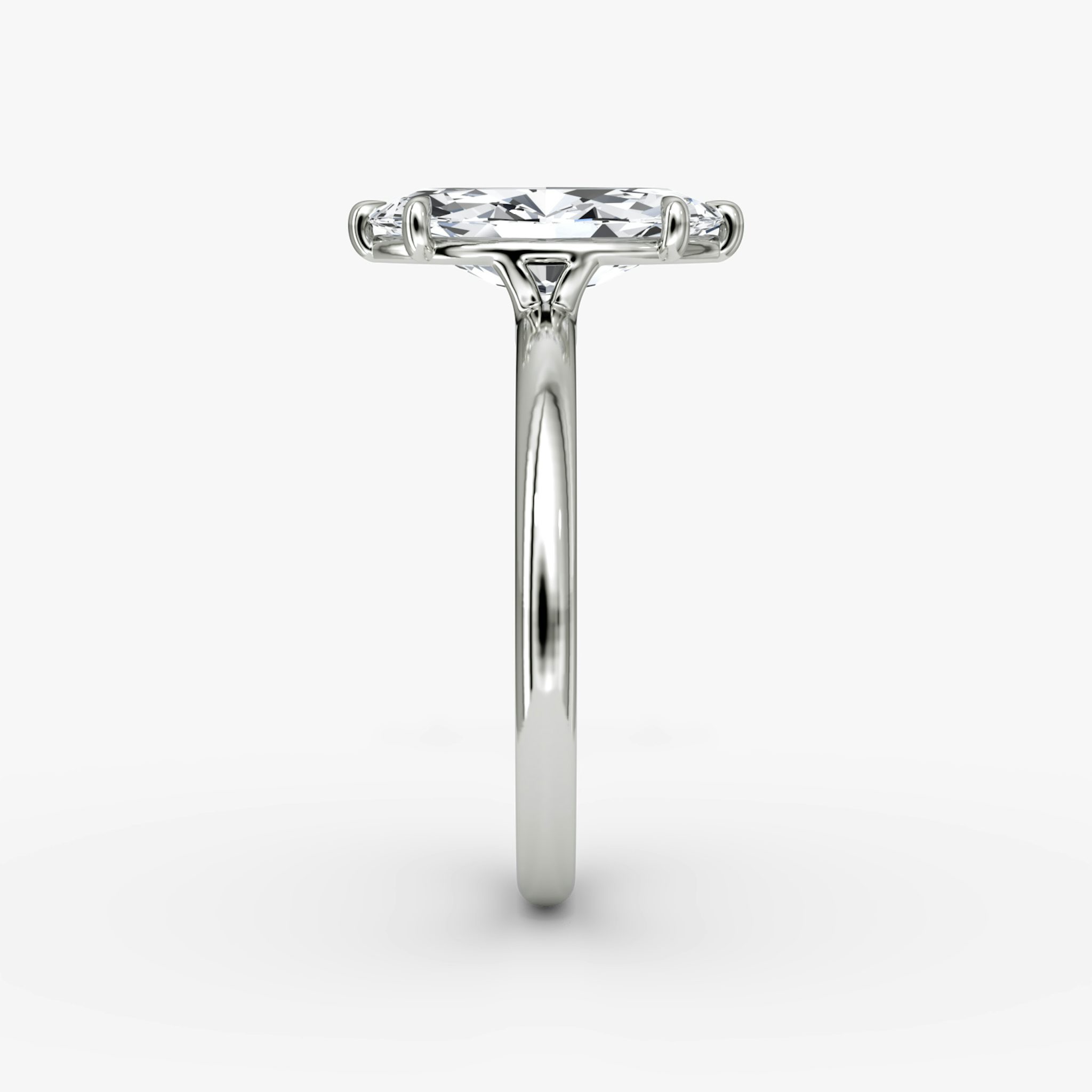 The Signature | Marquise | 18k | White Gold | bandAccent: Plain | bandWidth: large | hiddenHalo: no | diamondOrientation: vertical | caratWeight: other