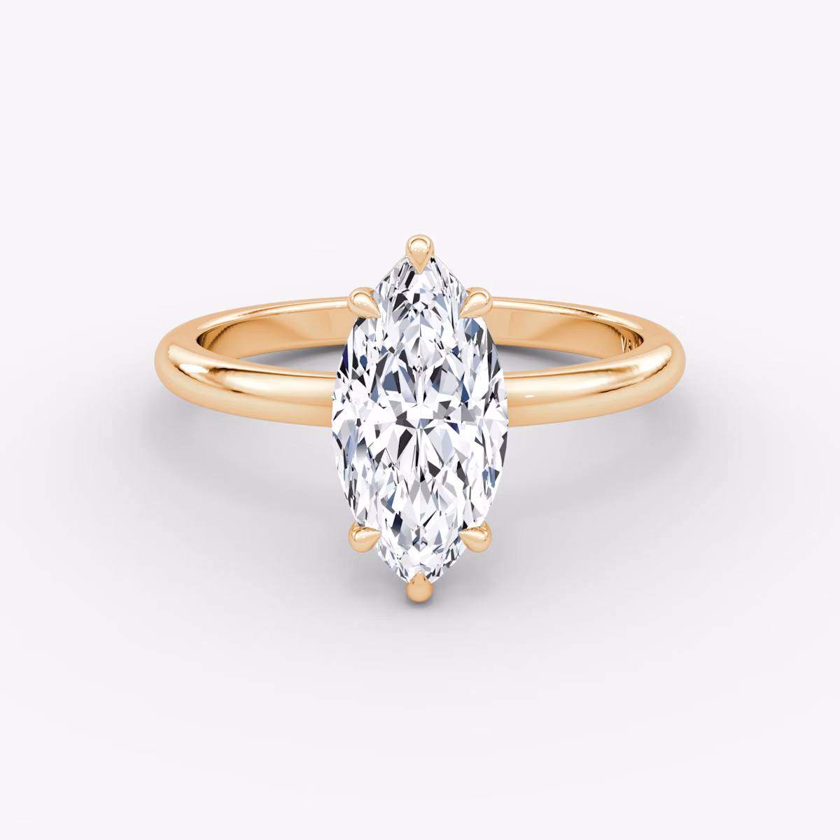 The Signature | Marquise | 14k | Rose Gold | bandAccent: Plain | bandWidth: large | hiddenHalo: no | diamondOrientation: vertical | caratWeight: other