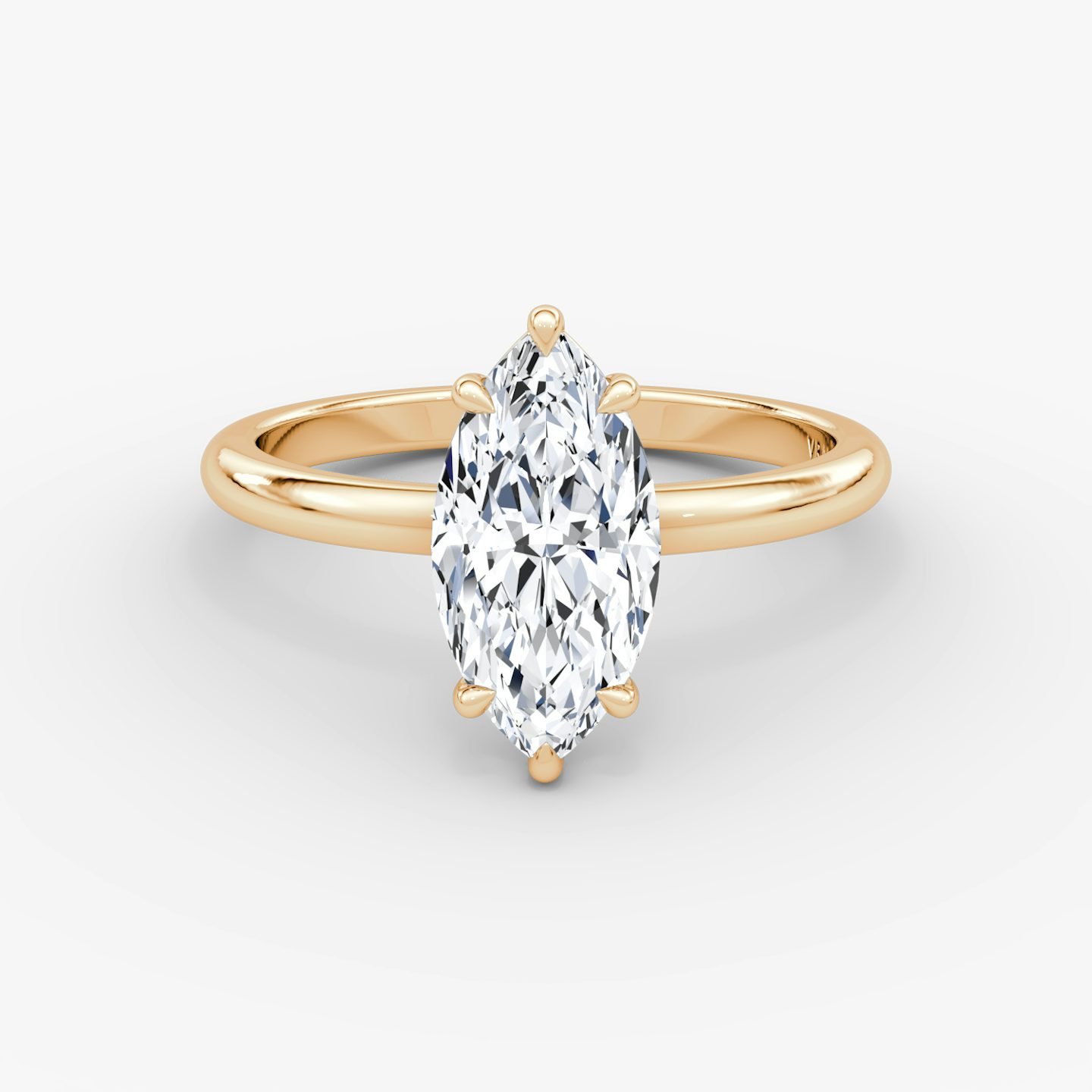 Signature | Marquise | 14k | Roségold | bandAccent: Ohne Pavé-Besatz | bandWidth: large | hiddenHalo: no | diamondOrientation: vertical | caratWeight: other
