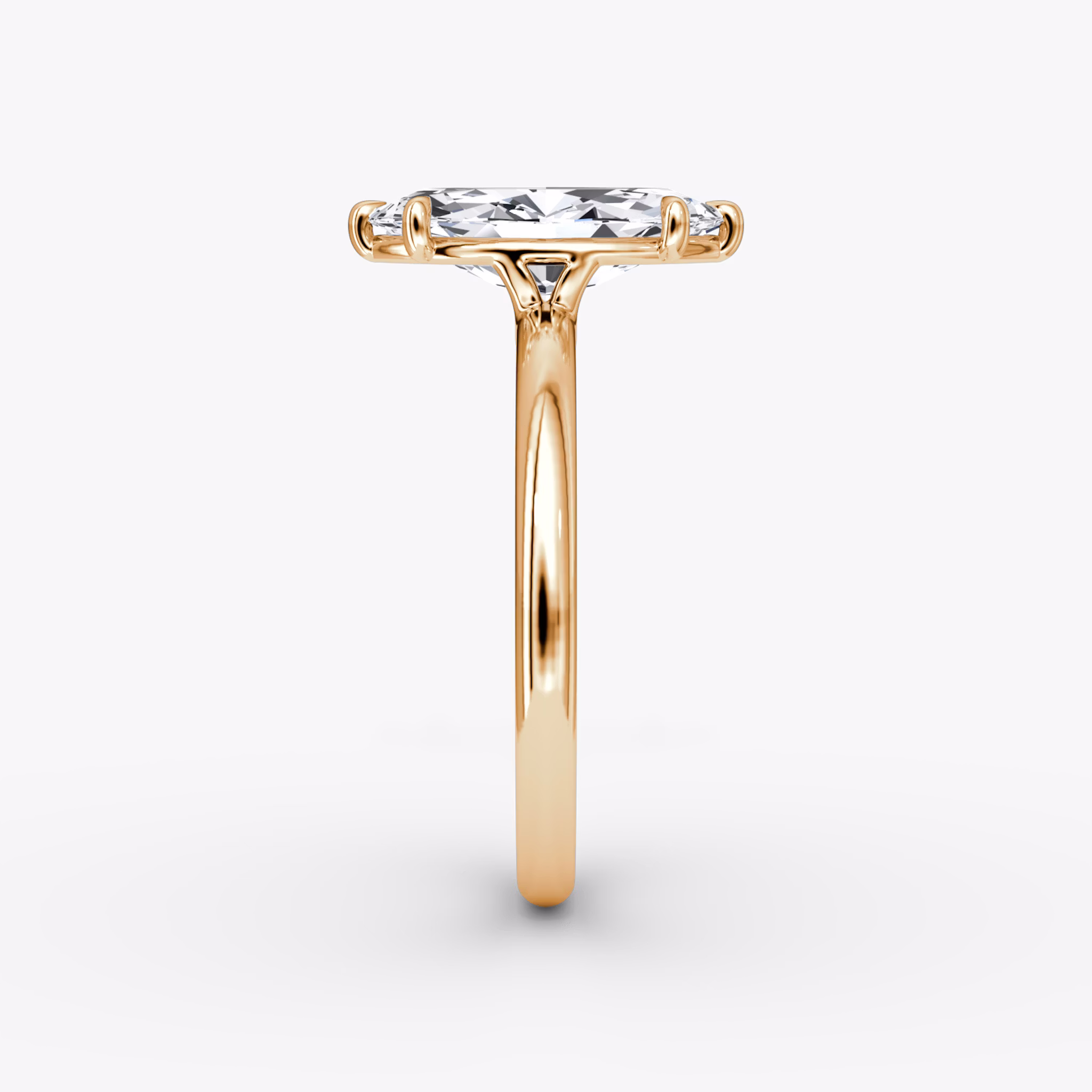 The Signature | Marquise | 14k | Rose Gold | bandAccent: Plain | bandWidth: large | hiddenHalo: no | diamondOrientation: vertical | caratWeight: other