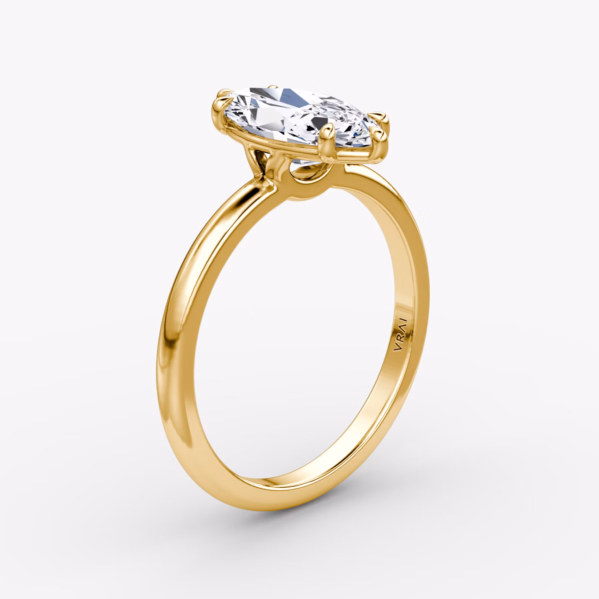 The Signature | Marquise | 18k | Yellow Gold | bandAccent: Plain | bandWidth: large | hiddenHalo: no | diamondOrientation: vertical | caratWeight: other