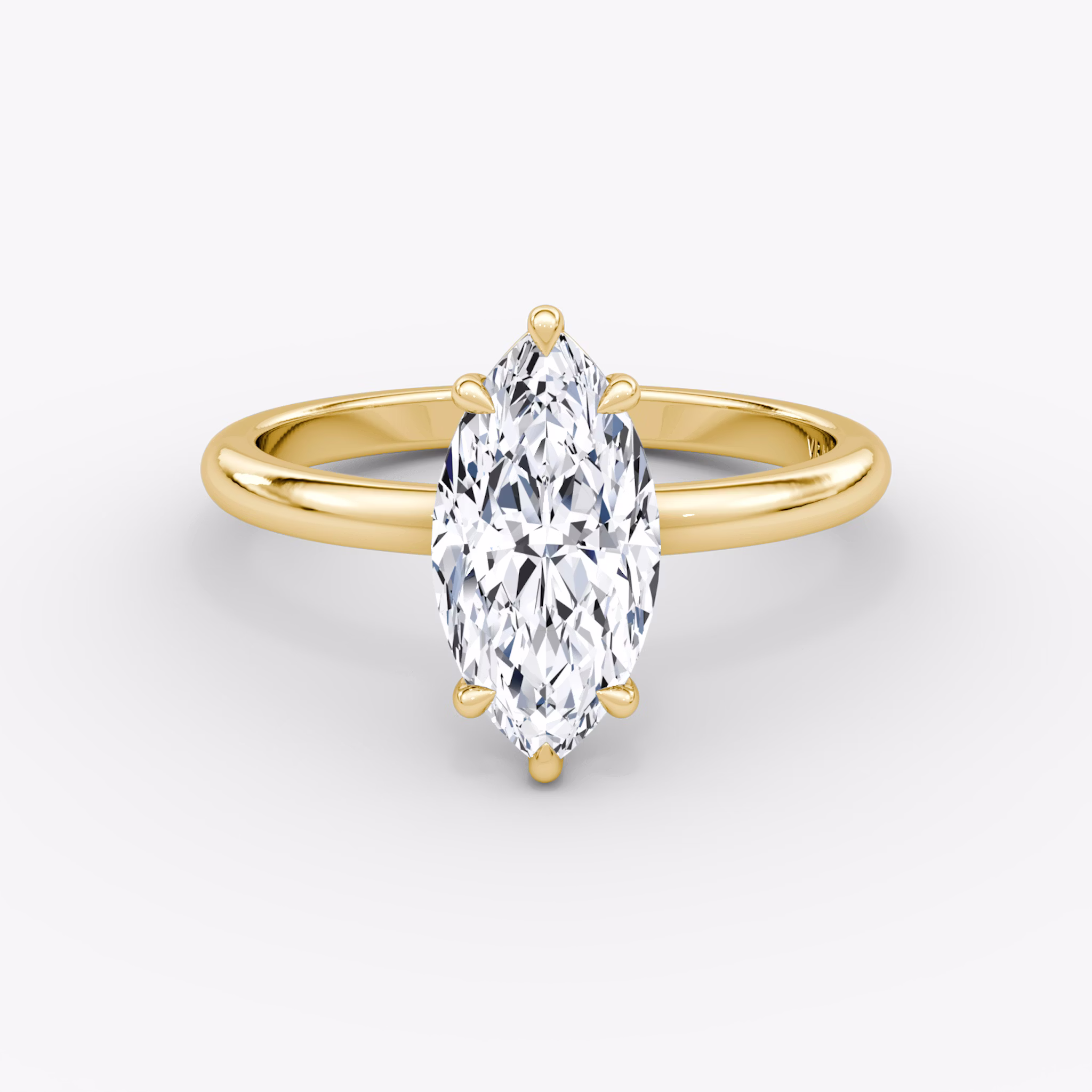 The Signature | Marquise | 18k | Yellow Gold | bandAccent: Plain | bandWidth: large | hiddenHalo: no | diamondOrientation: vertical | caratWeight: other