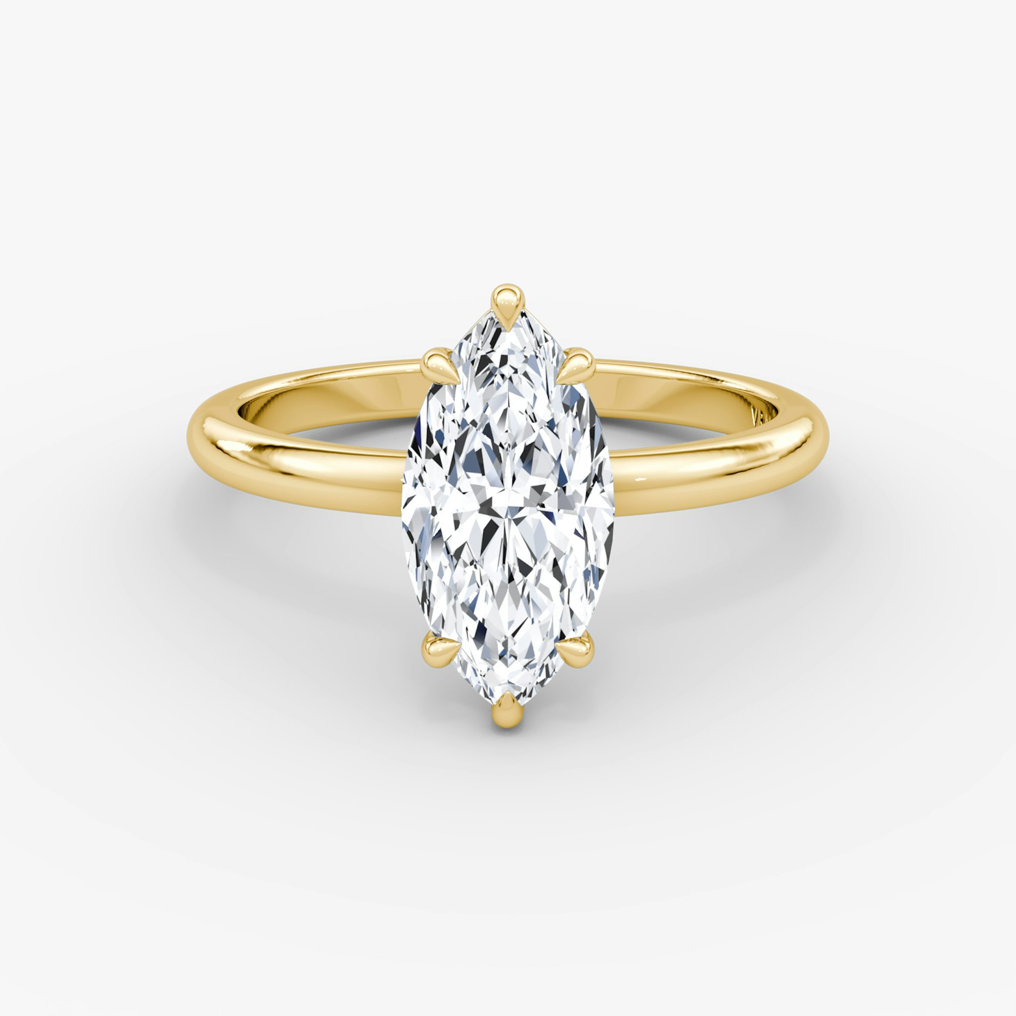 The Signature | Marquise | 18k | Yellow Gold | bandAccent: Plain | bandWidth: large | hiddenHalo: no | diamondOrientation: vertical | caratWeight: other