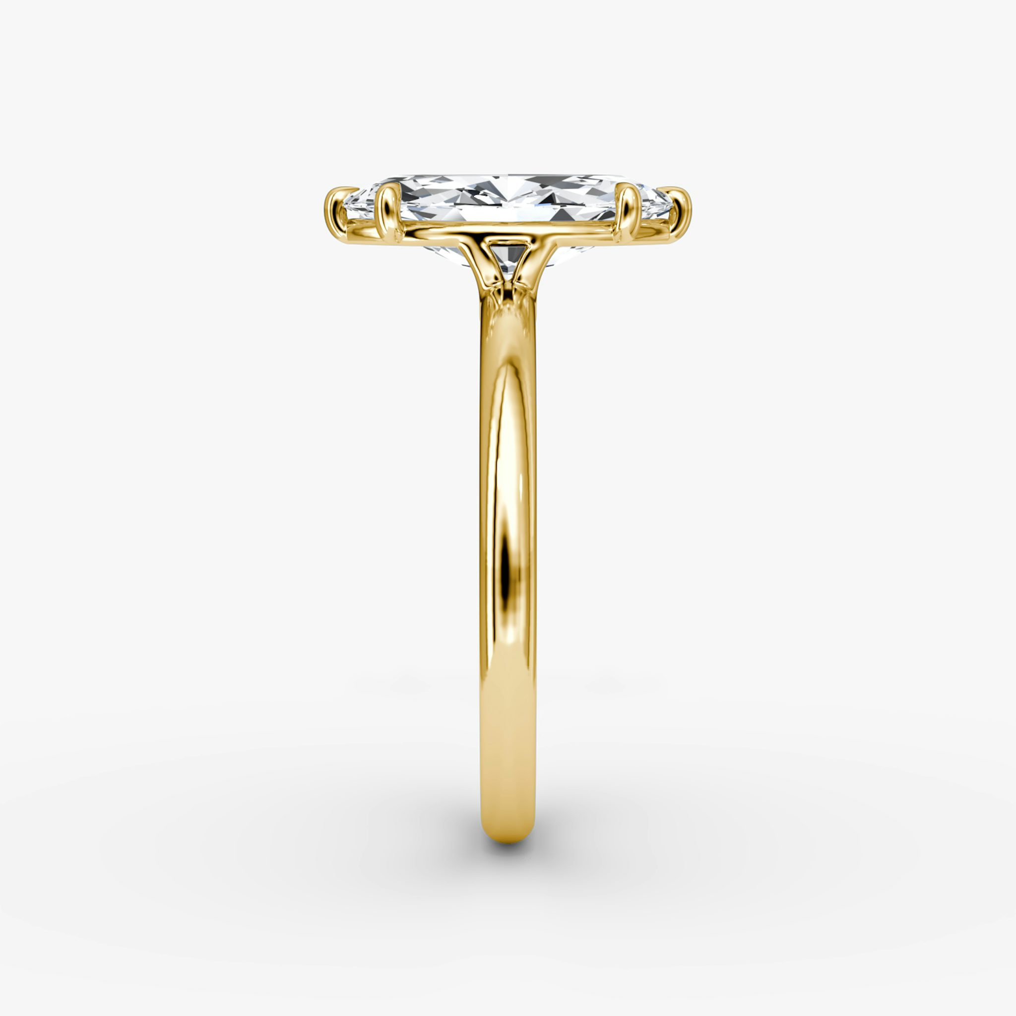 The Signature | Marquise | 18k | Yellow Gold | bandAccent: Plain | bandWidth: large | hiddenHalo: no | diamondOrientation: vertical | caratWeight: other