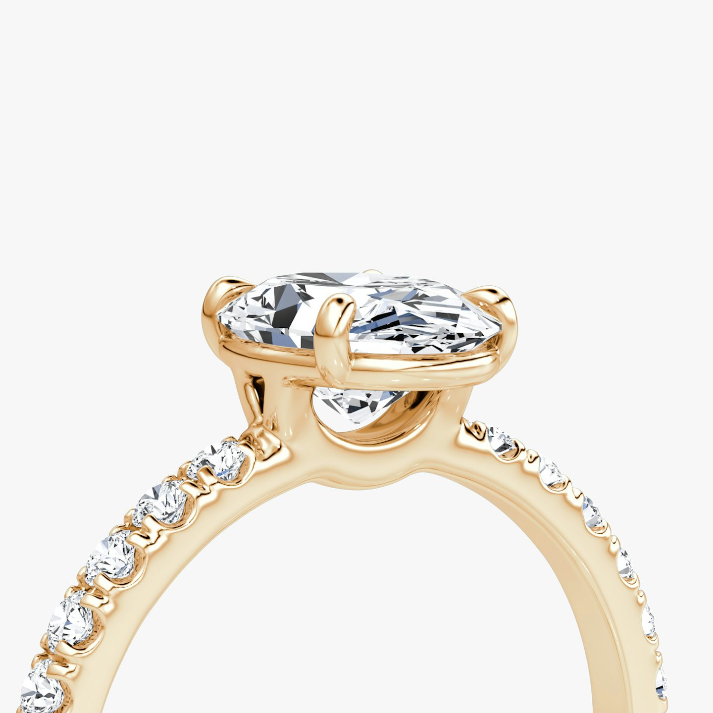 The Signature | Oval | 14k | Rose Gold | bandAccent: Pavé | bandWidth: large | hiddenHalo: no | diamondOrientation: vertical | caratWeight: other