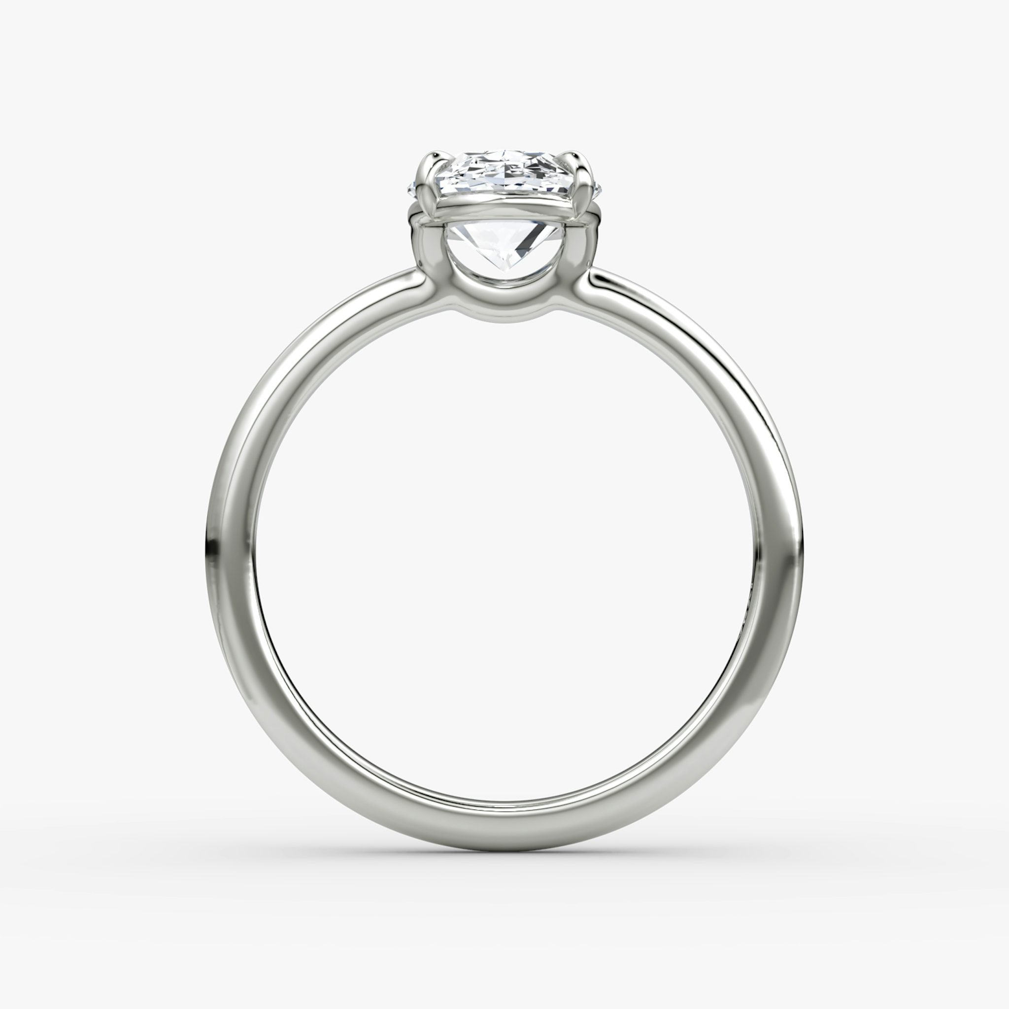 The Signature | Oval | 18k | White Gold | bandAccent: Plain | bandWidth: large | hiddenHalo: no | diamondOrientation: vertical | caratWeight: other