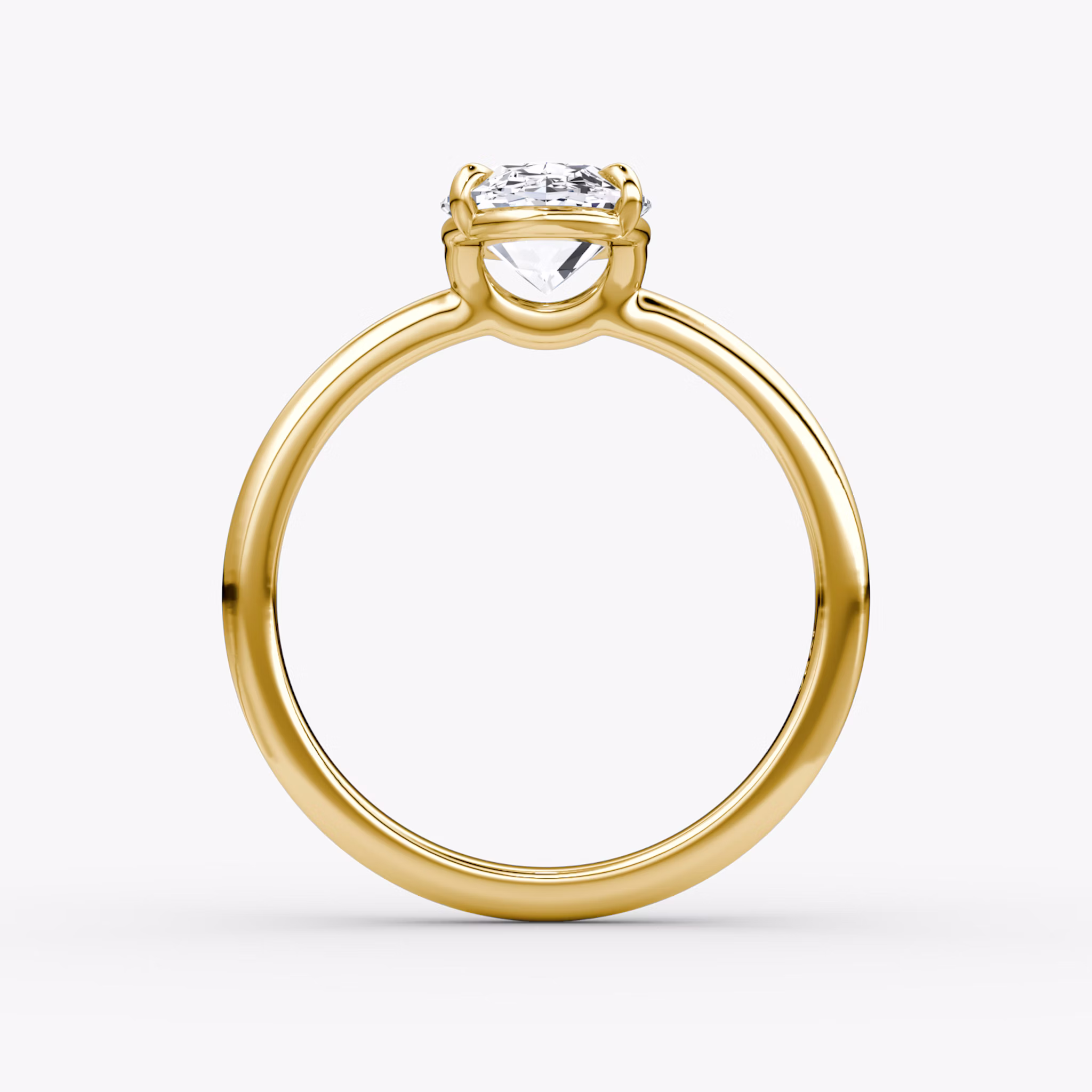 The Signature | Oval | 18k | Yellow Gold | bandAccent: Plain | bandWidth: large | hiddenHalo: no | diamondOrientation: vertical | caratWeight: other