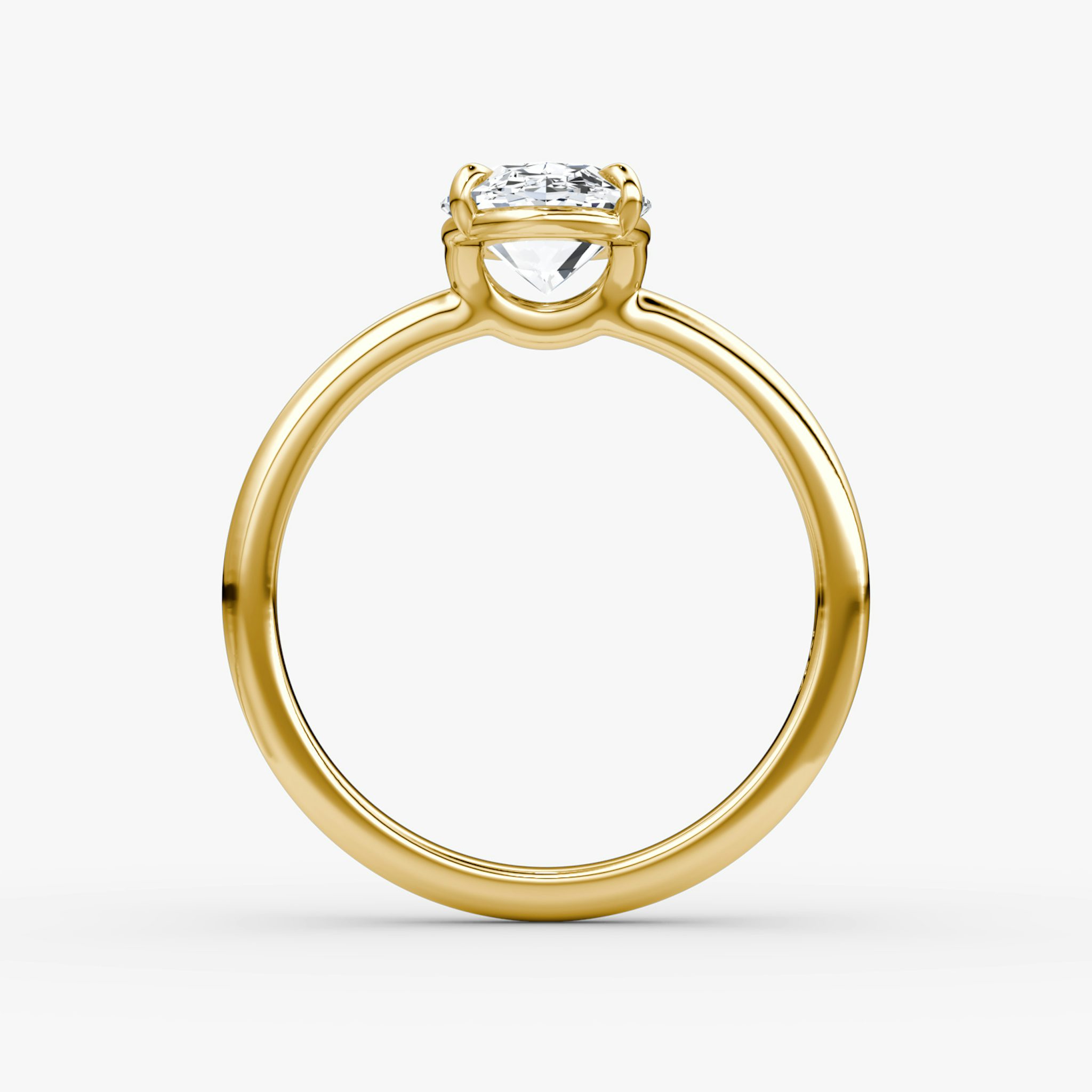 The Signature | Oval | 18k | Yellow Gold | bandAccent: Plain | bandWidth: large | hiddenHalo: no | diamondOrientation: vertical | caratWeight: other