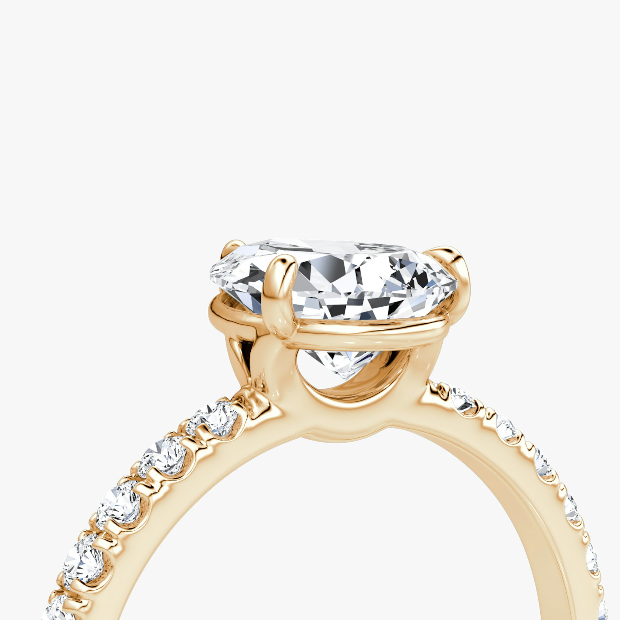 Signature | Tropfen | 14k | Roségold | bandAccent: Mit Pavé-Besatz | bandWidth: large | hiddenHalo: no | diamondOrientation: vertical | caratWeight: other