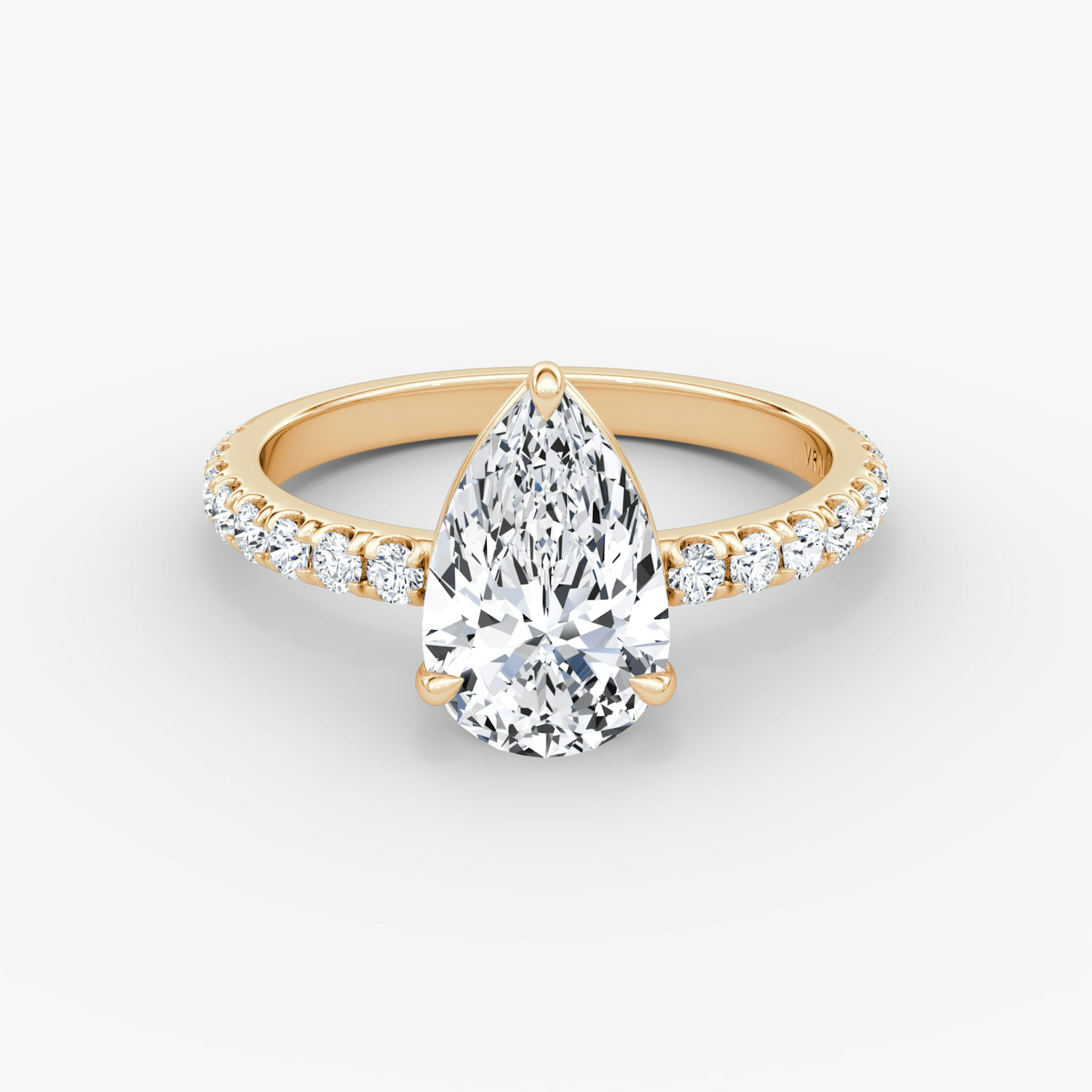Signature | Tropfen | 14k | Roségold | bandAccent: Mit Pavé-Besatz | bandWidth: large | hiddenHalo: no | diamondOrientation: vertical | caratWeight: other