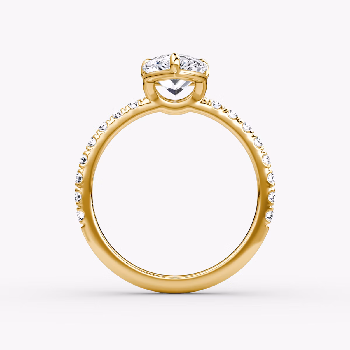 The Signature | Pear | 18k | Yellow Gold | bandAccent: Pavé | bandWidth: large | hiddenHalo: no | diamondOrientation: vertical | caratWeight: other