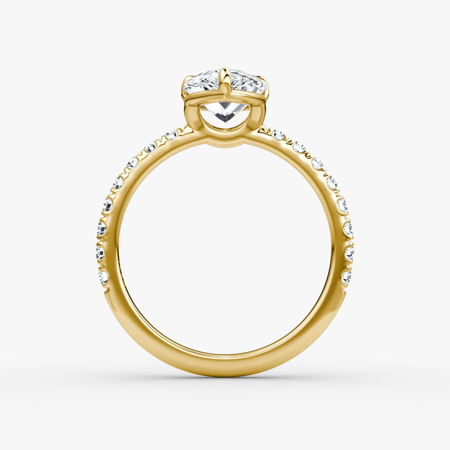 The Signature | Pear | 18k | Yellow Gold | bandAccent: Pavé | bandWidth: large | hiddenHalo: no | diamondOrientation: vertical | caratWeight: other