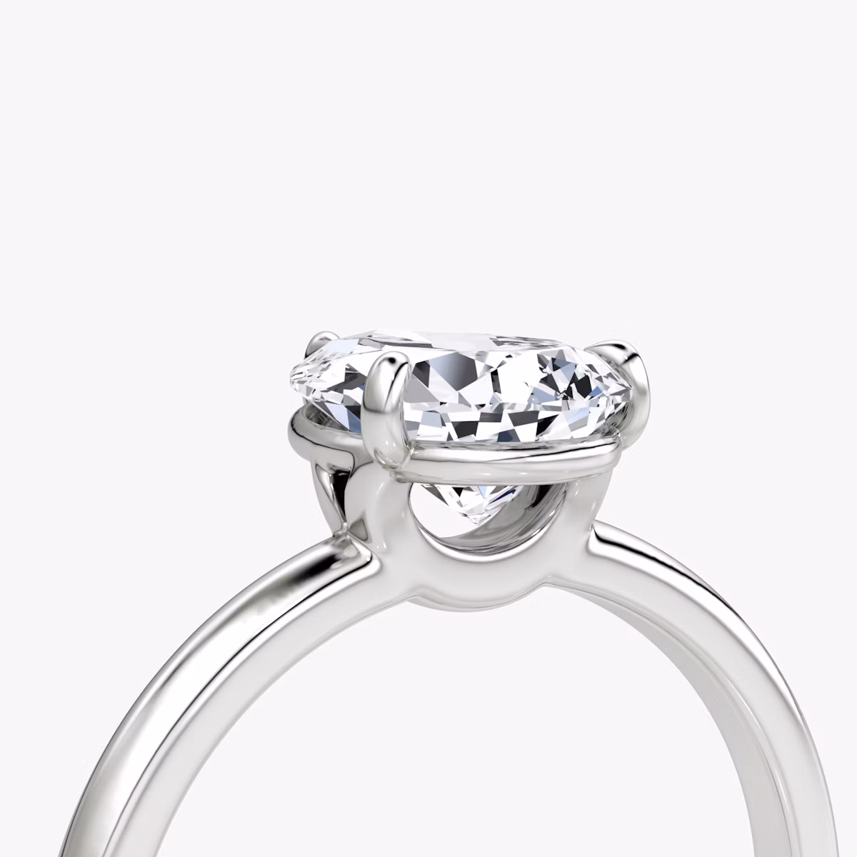 The Signature | Pear | 18k | White Gold | bandAccent: Plain | bandWidth: large | hiddenHalo: no | diamondOrientation: vertical | caratWeight: other