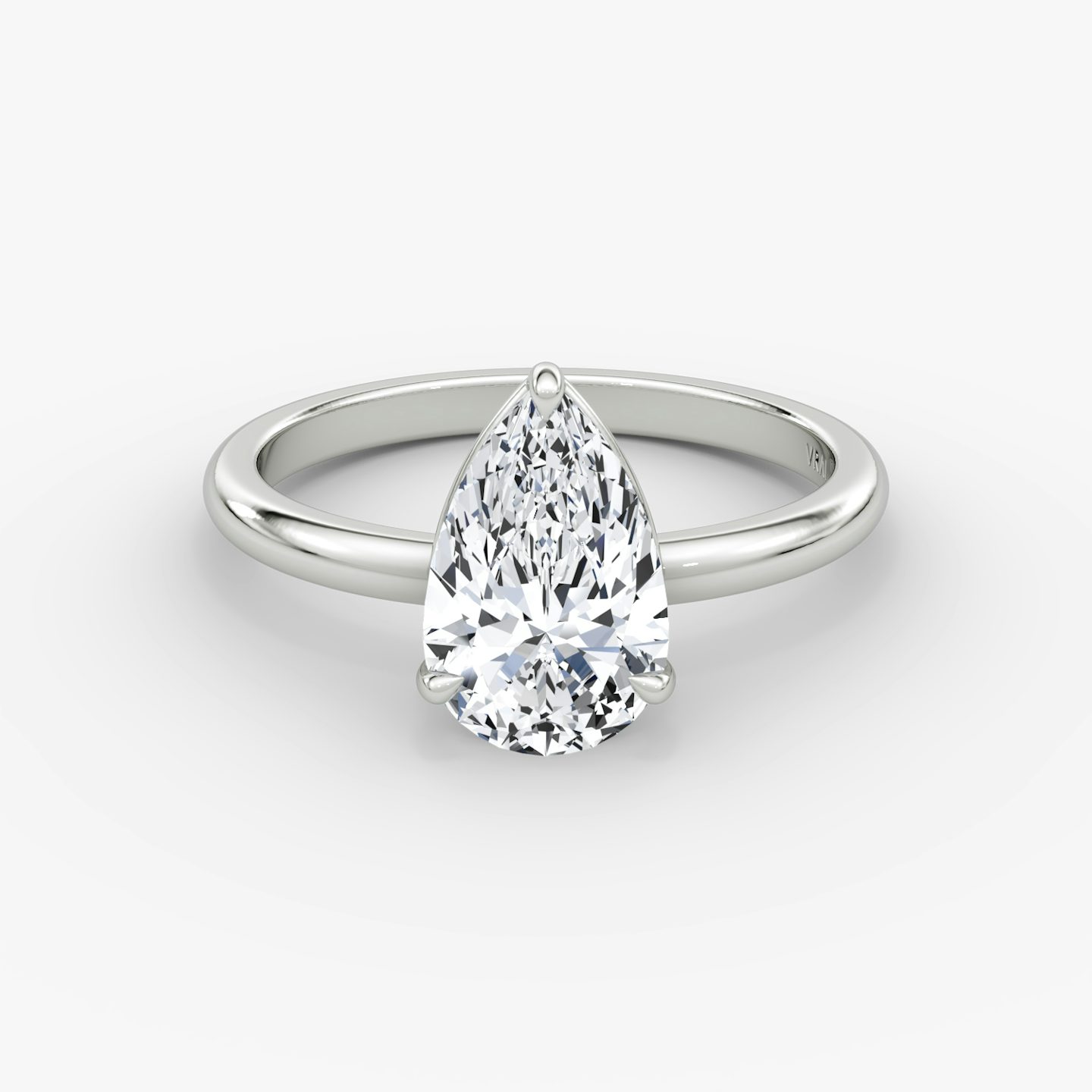 The Signature | Pear | Platinum | bandAccent: Plain | bandWidth: large | hiddenHalo: no | diamondOrientation: vertical | caratWeight: other