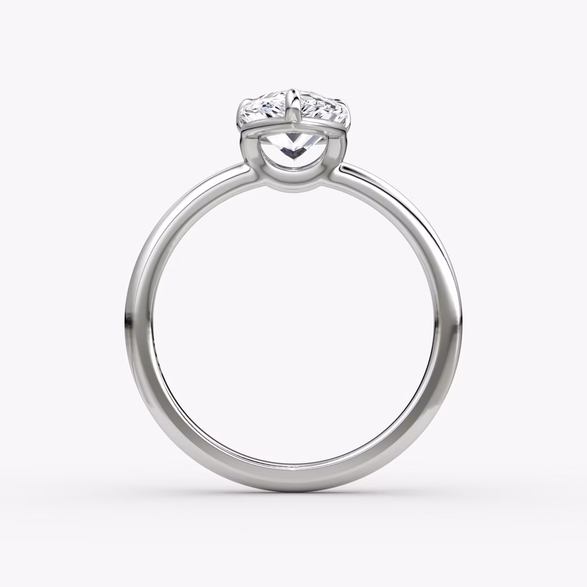 The Signature | Pear | 18k | White Gold | bandAccent: Plain | bandWidth: large | hiddenHalo: no | diamondOrientation: vertical | caratWeight: other