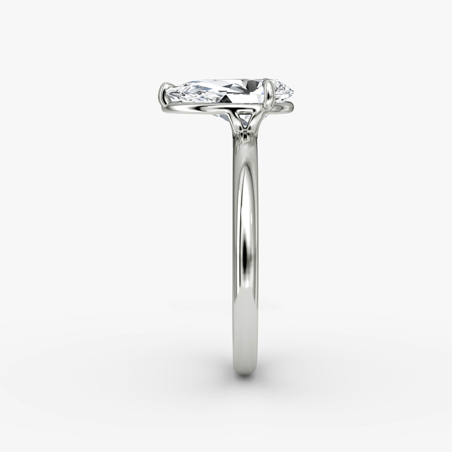 The Signature | Pear | Platinum | bandAccent: Plain | bandWidth: large | hiddenHalo: no | diamondOrientation: vertical | caratWeight: other