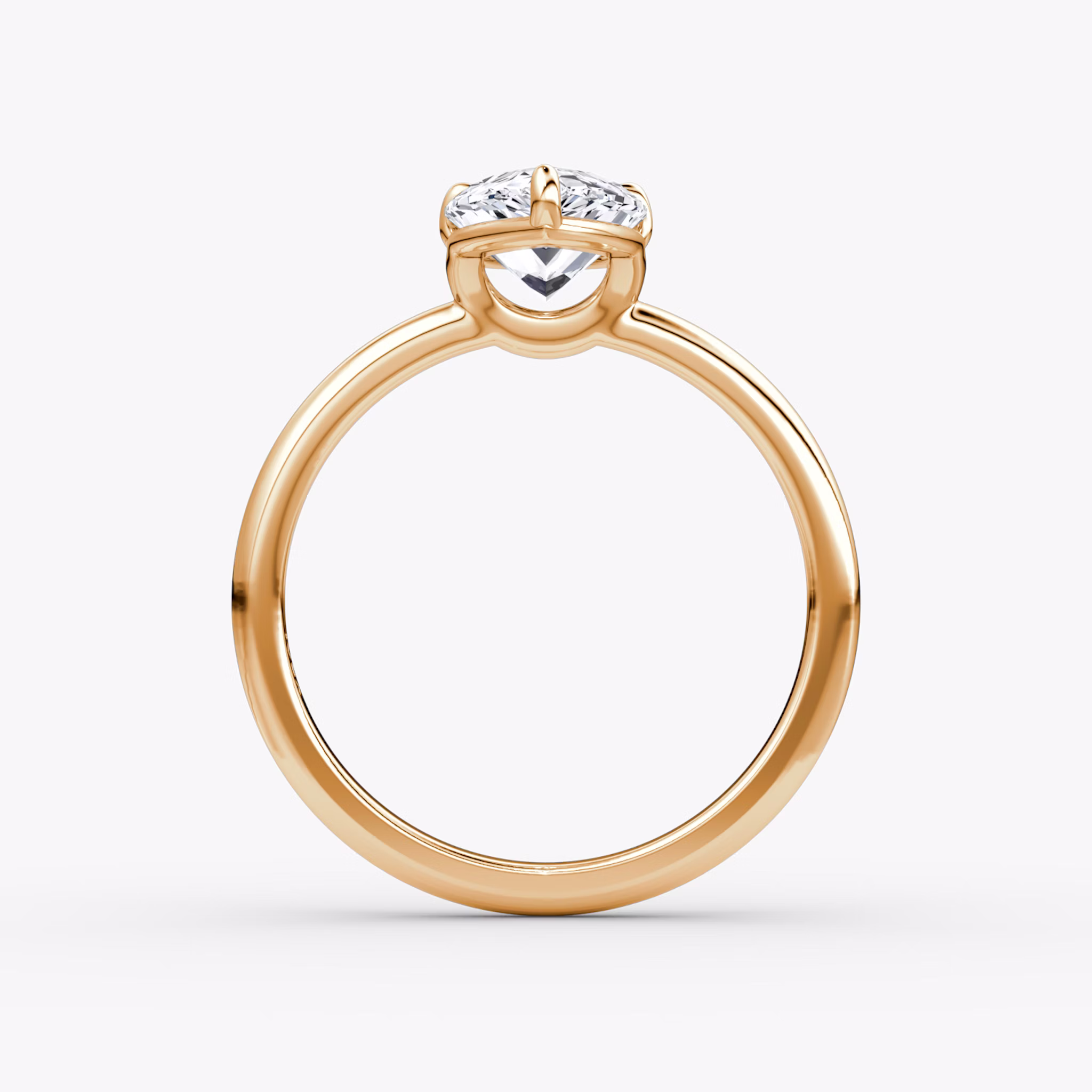 The Signature | Pear | 14k | Rose Gold | bandAccent: Plain | bandWidth: large | hiddenHalo: no | diamondOrientation: vertical | caratWeight: other