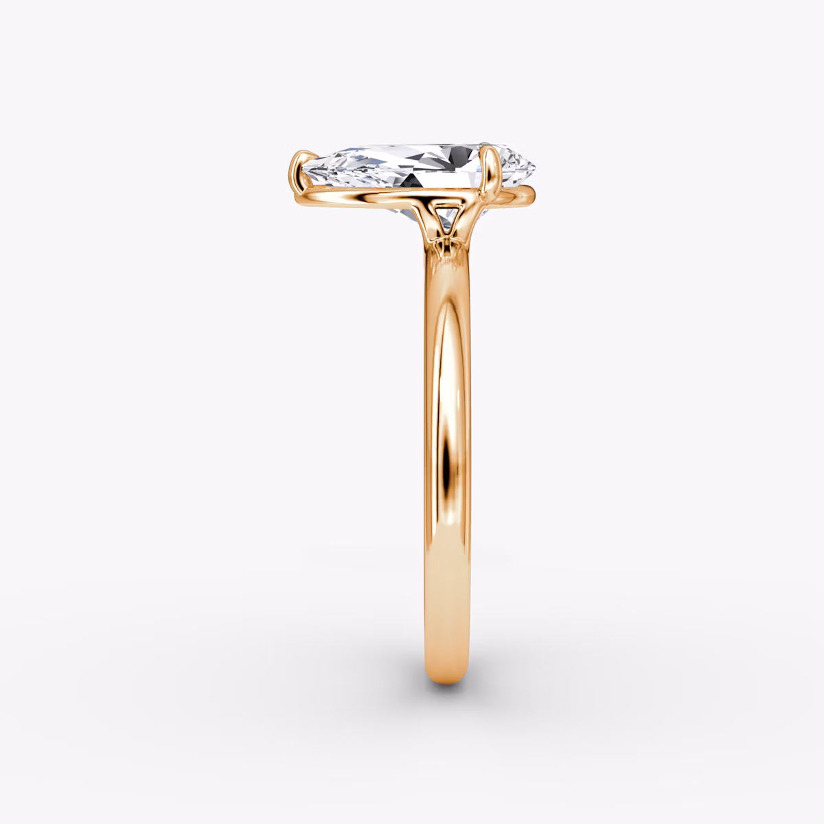 The Signature | Pear | 14k | Rose Gold | bandAccent: Plain | bandWidth: large | hiddenHalo: no | diamondOrientation: vertical | caratWeight: other