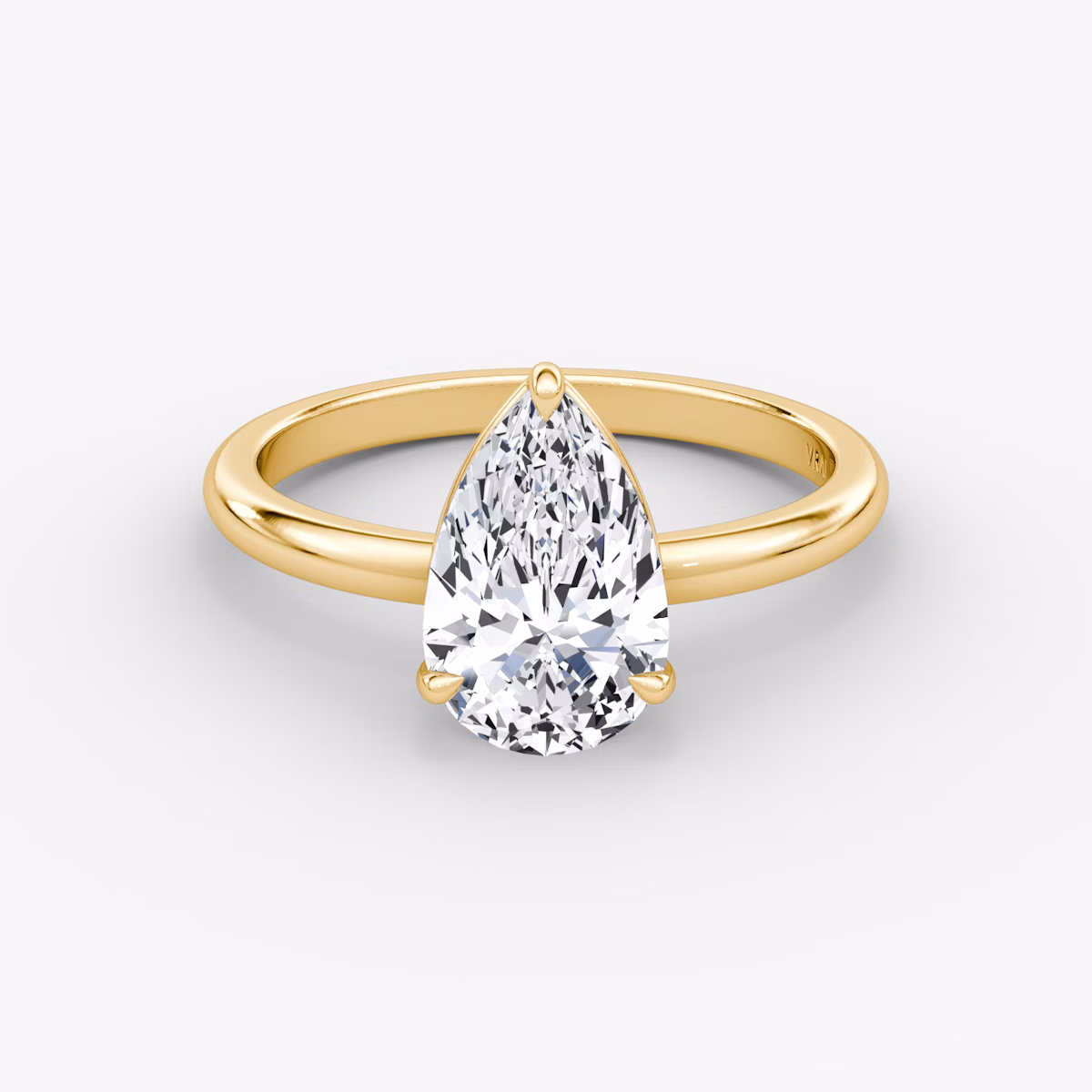 The Signature | Pear | 18k | Yellow Gold | bandAccent: Plain | bandWidth: large | hiddenHalo: no | diamondOrientation: vertical | caratWeight: other