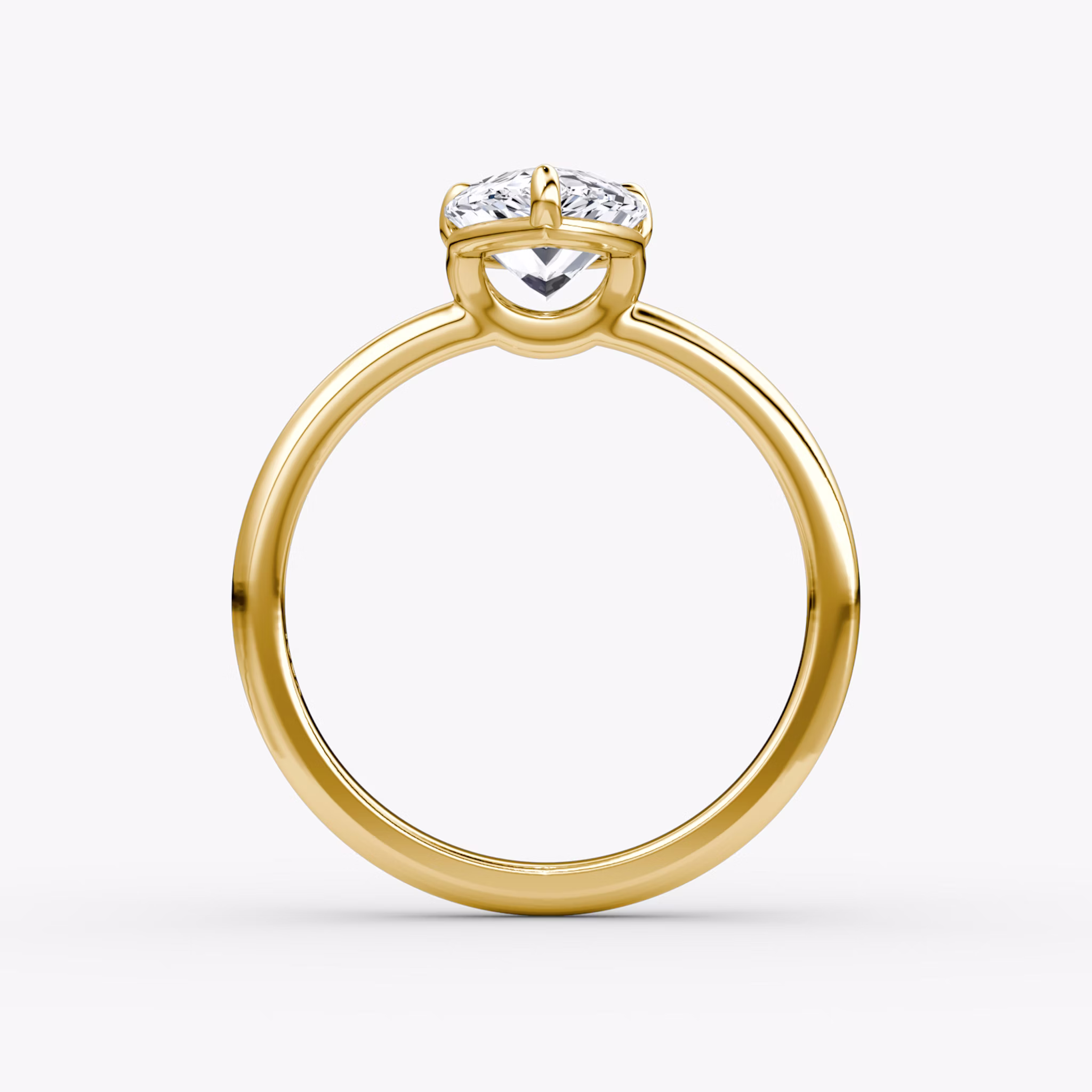 The Signature | Pear | 18k | Yellow Gold | bandAccent: Plain | bandWidth: large | hiddenHalo: no | diamondOrientation: vertical | caratWeight: other
