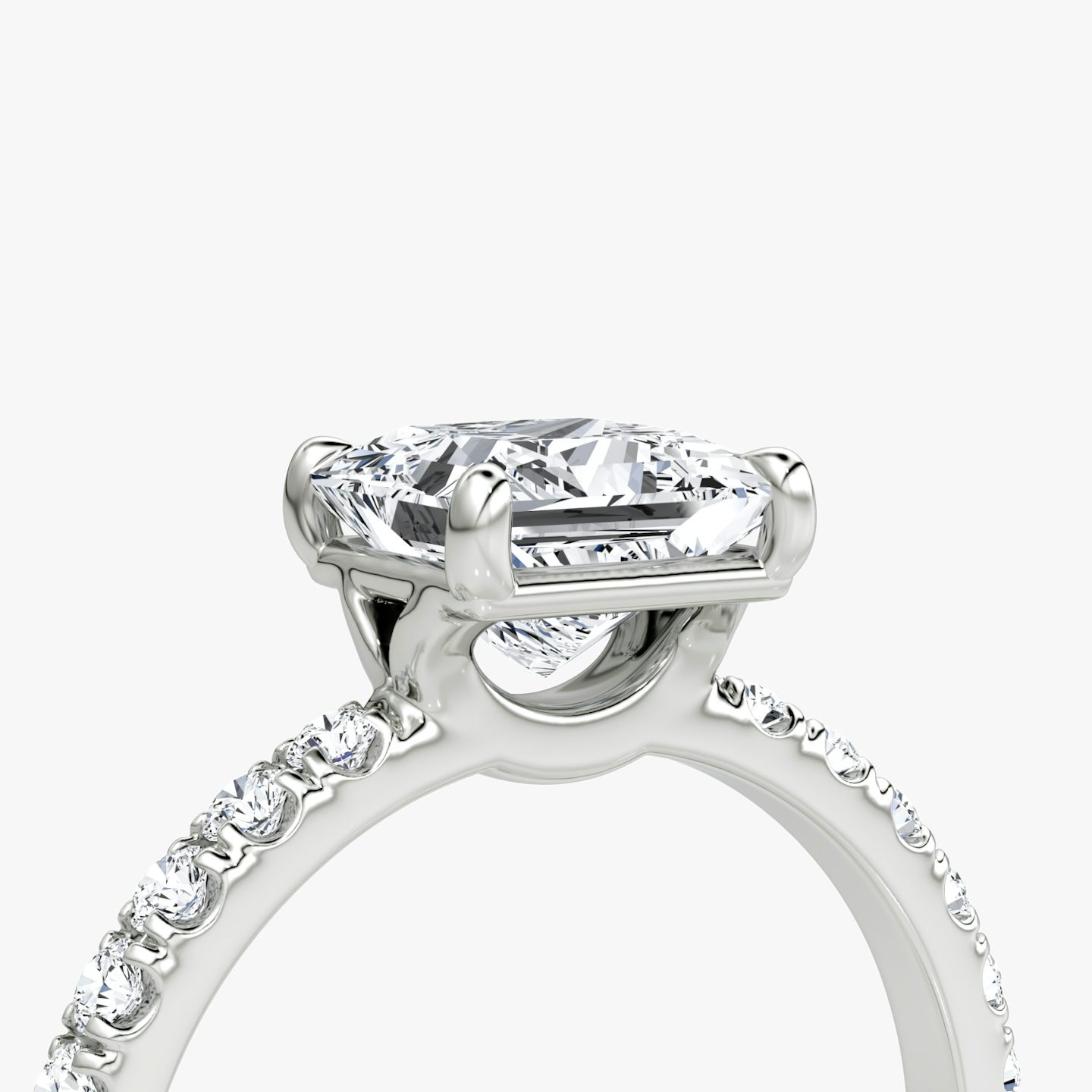 The Signature | Princess | Platinum | bandAccent: Pavé | bandWidth: large | hiddenHalo: no | diamondOrientation: vertical | caratWeight: other