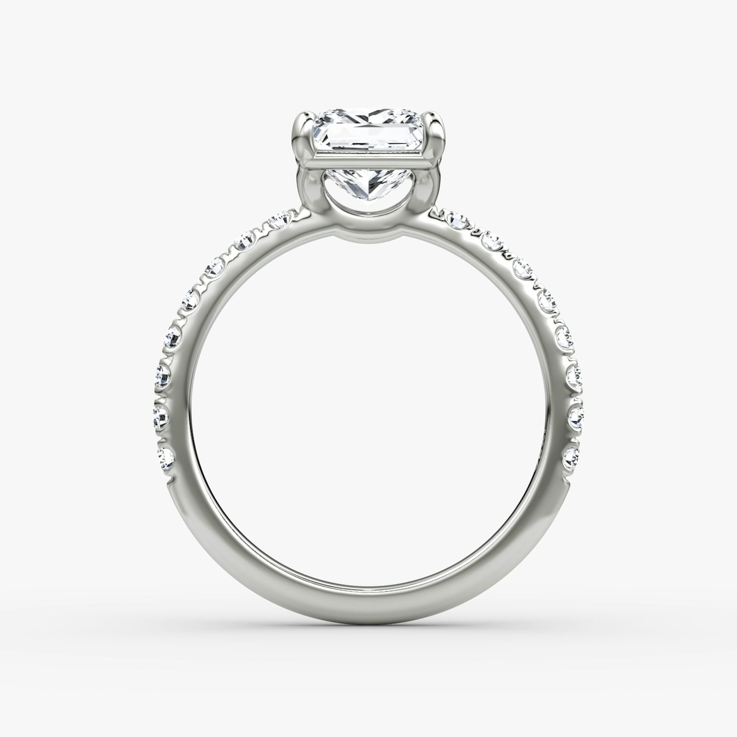 The Signature | Princess | Platinum | bandAccent: Pavé | bandWidth: large | hiddenHalo: no | diamondOrientation: vertical | caratWeight: other