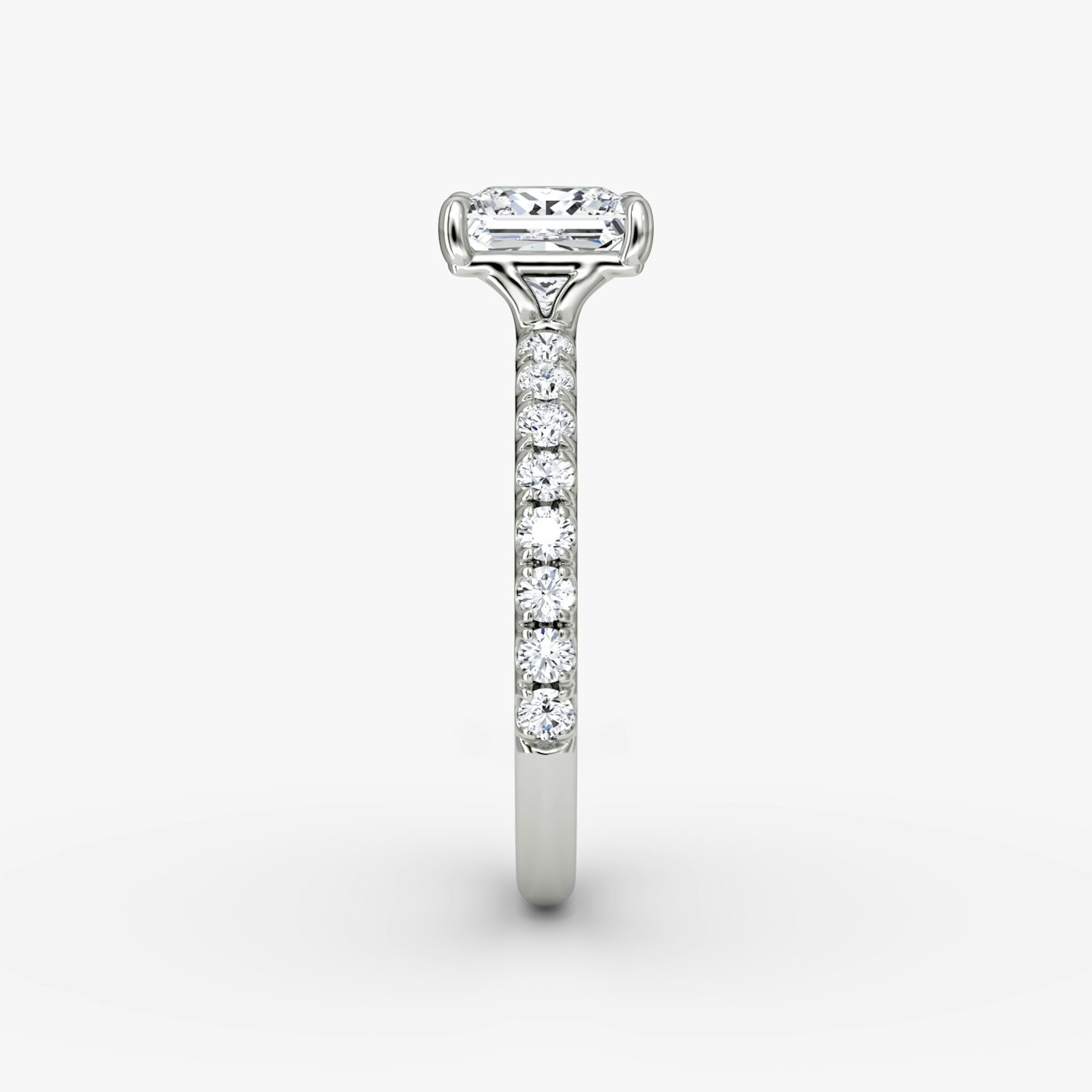 The Signature | Princess | Platinum | bandAccent: Pavé | bandWidth: large | hiddenHalo: no | diamondOrientation: vertical | caratWeight: other