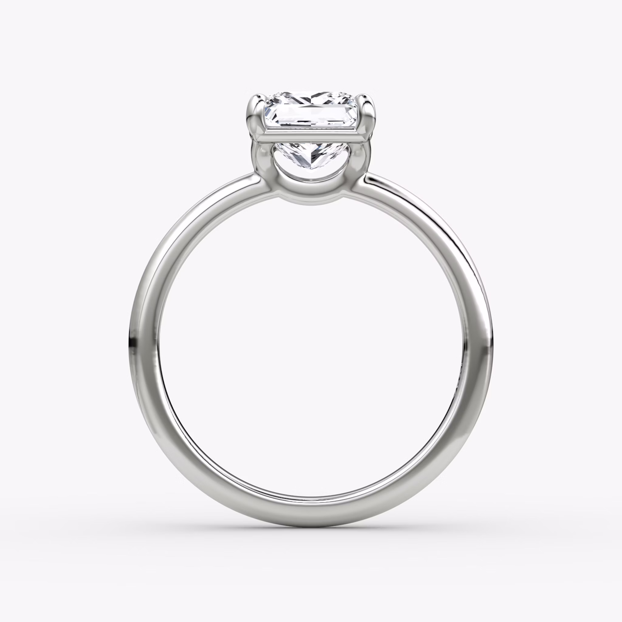 The Signature | Princess | 18k | White Gold | bandAccent: Plain | bandWidth: large | hiddenHalo: no | diamondOrientation: vertical | caratWeight: other