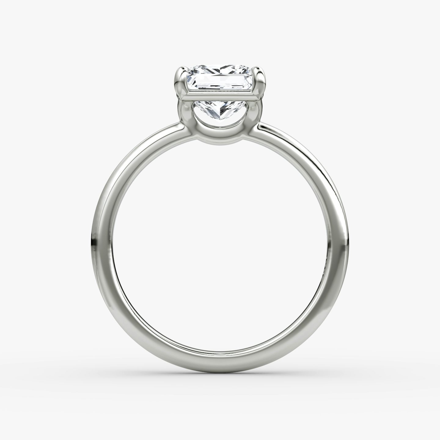 The Signature | Princess | 18k | White Gold | bandAccent: Plain | bandWidth: large | hiddenHalo: no | diamondOrientation: vertical | caratWeight: other
