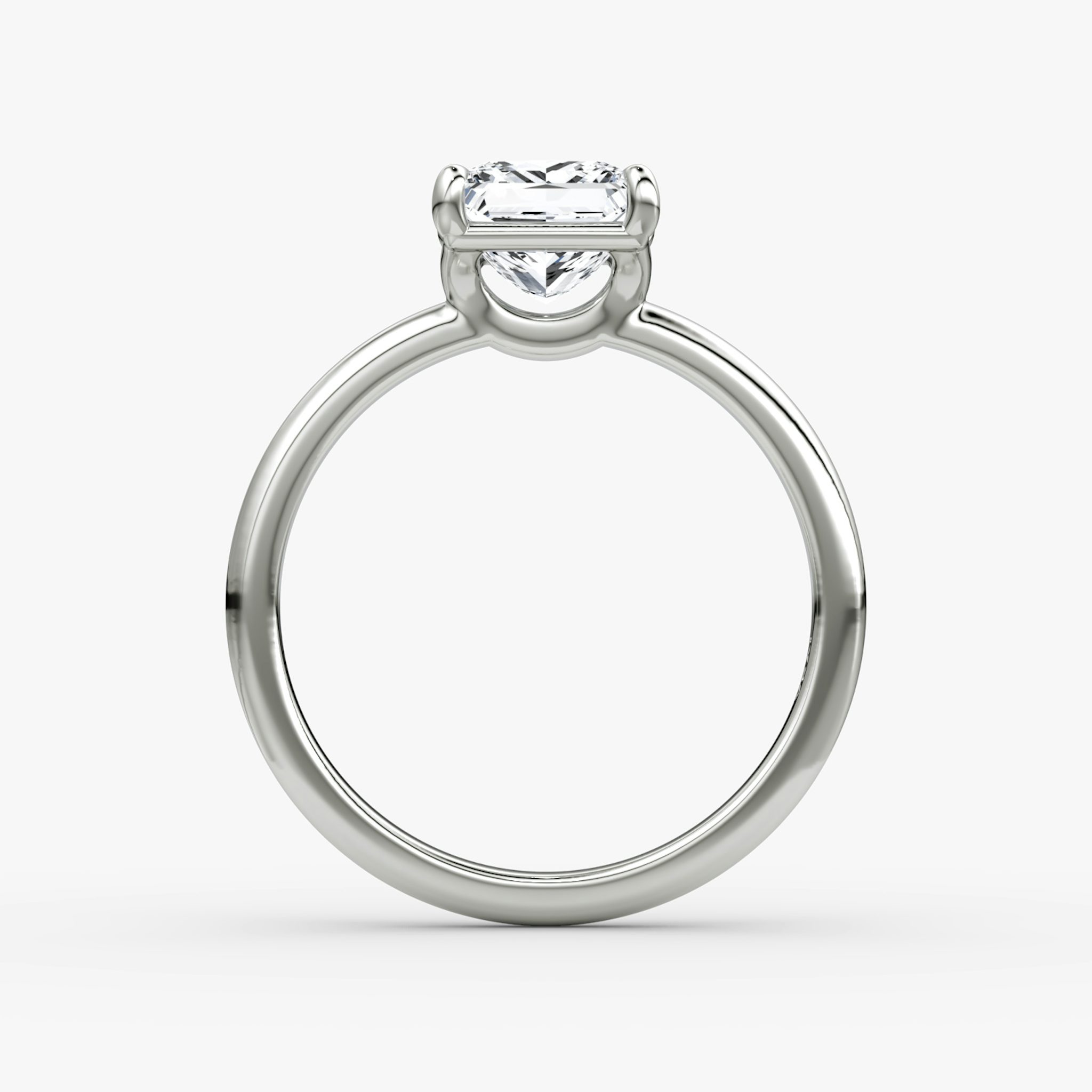 The Signature | Princess | 18k | White Gold | bandAccent: Plain | bandWidth: large | hiddenHalo: no | diamondOrientation: vertical | caratWeight: other