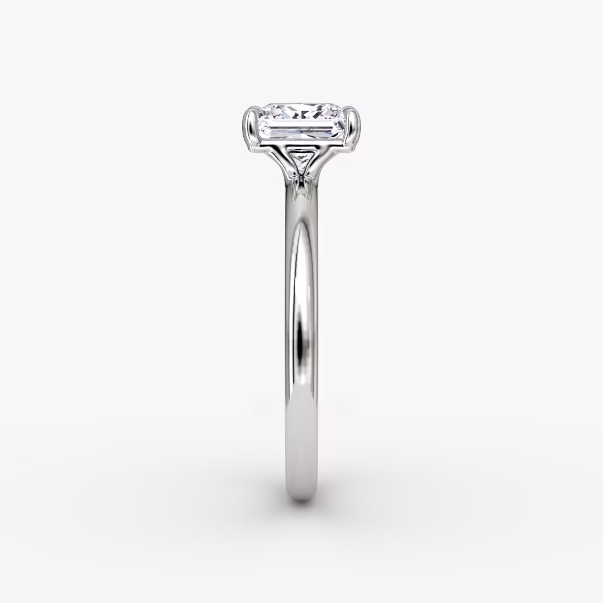 The Signature | Princess | 18k | White Gold | bandAccent: Plain | bandWidth: large | hiddenHalo: no | diamondOrientation: vertical | caratWeight: other